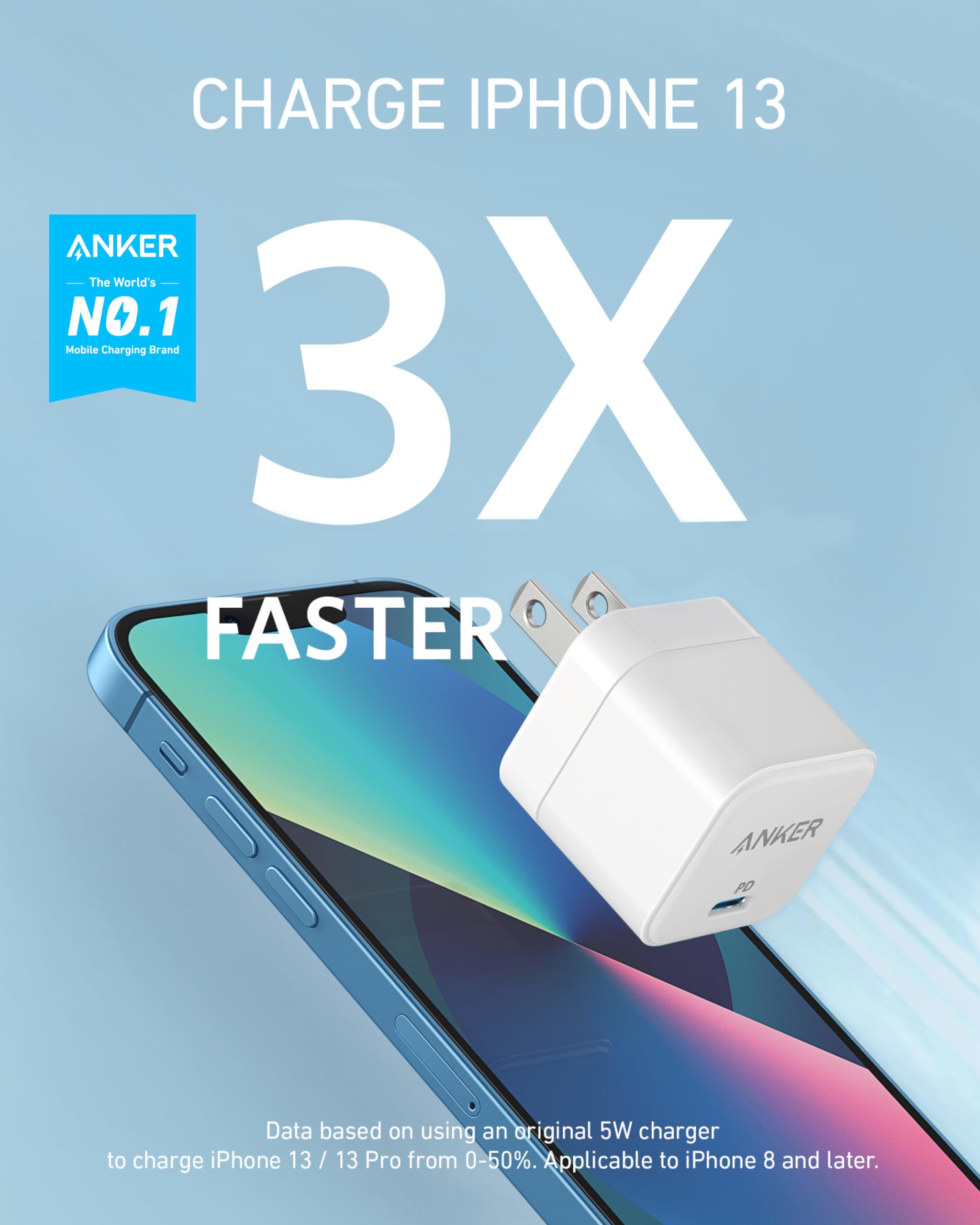 3 Pack Anker Usb C Charger With Foldable Plug, 20W Usb C Charger Block For Iphone 16 / 15 And More Series, Galaxy, Pixel, Ipad (