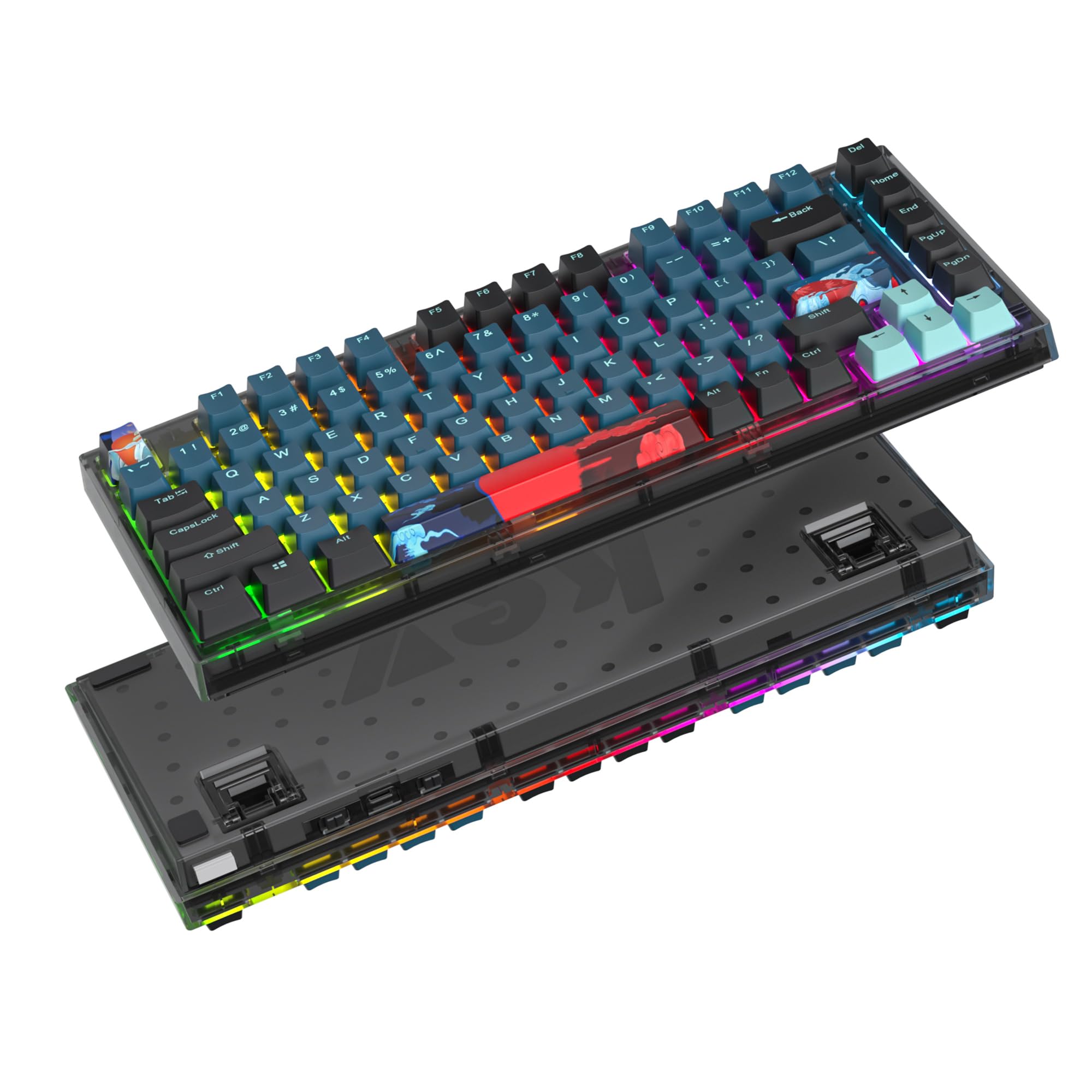 Itastatur 75% Percent Keyboard Programmable,82 Keys Wired Hot Swappable Rgb Mechanical Gaming Keyboard Gasket Mount With White S