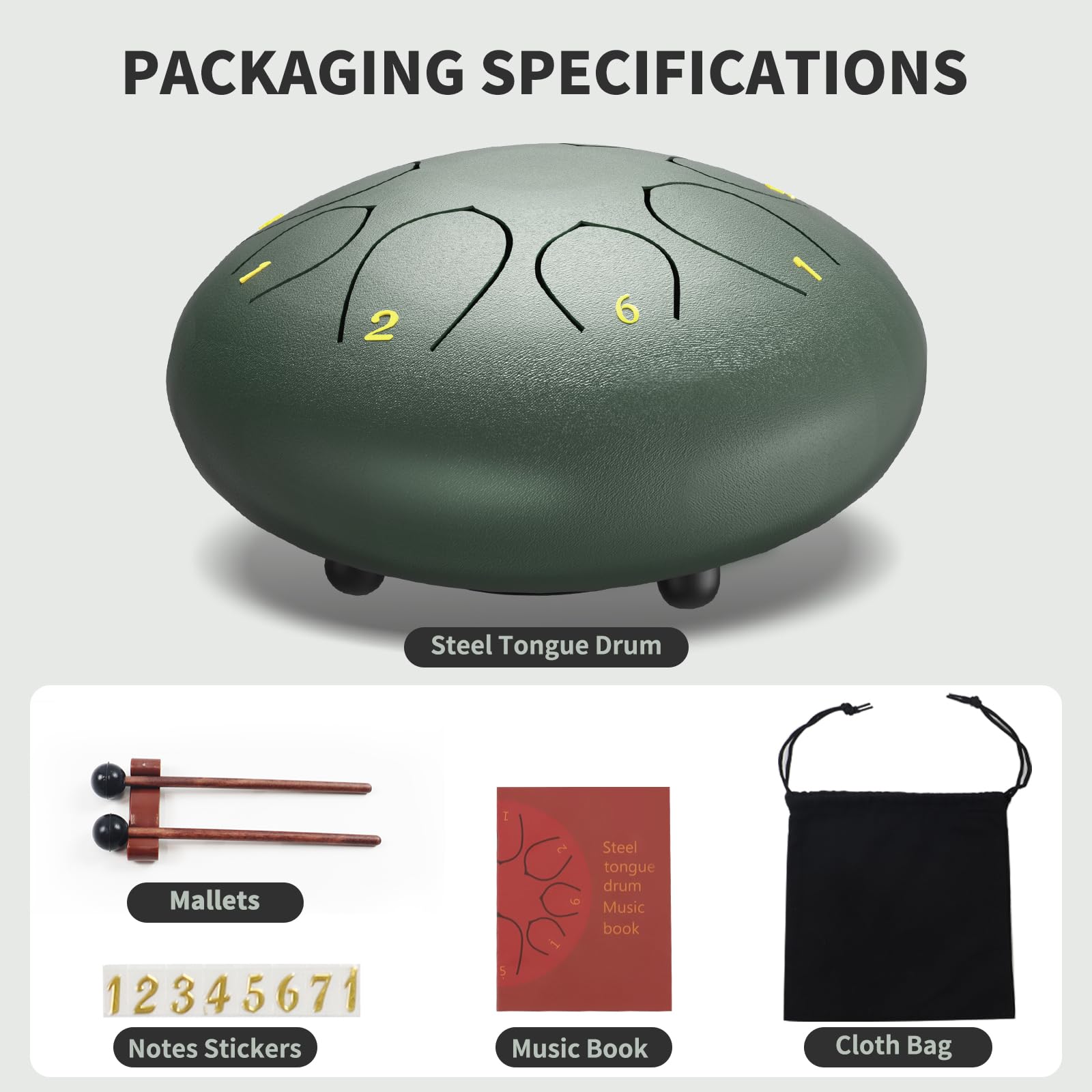 Rain Drum For Outside,6 Inches 8 Notes Rain Drum For Garden Instrument, Drum Rain Chime Waterproof, Rain Drum Outdoor, With Drum