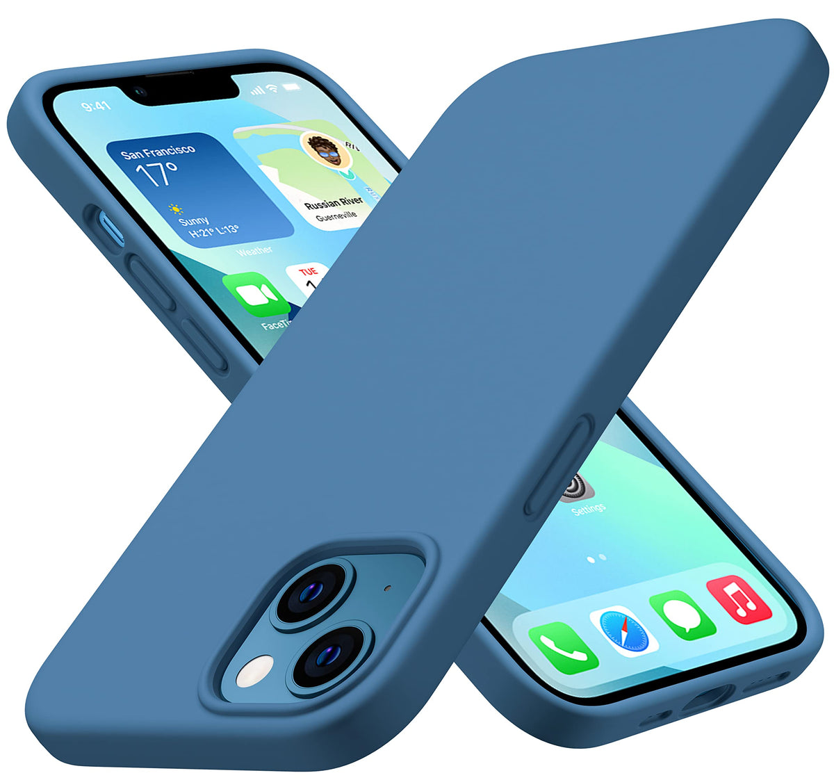 Cellever Ultra Durable Silicone Case For Iphone 13, Military Grade Protection [3 Layers & Double Coated] [Slim Fit] Shockproof C