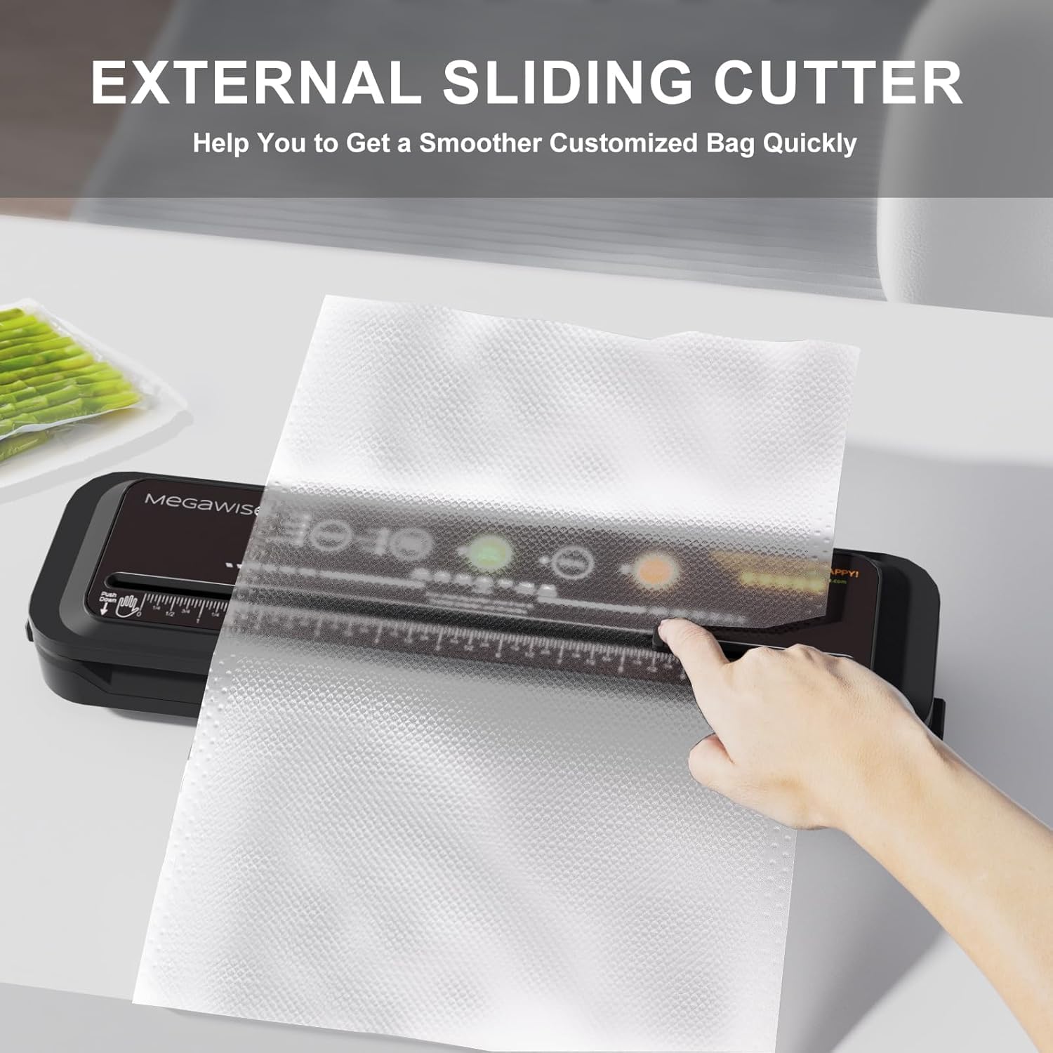 Updated Vacuum Sealer Machine (2025), Megawise Food Sealer W/Starter Kit, Dry & Moist Food Modes, Compact Design With 10 Vacuum