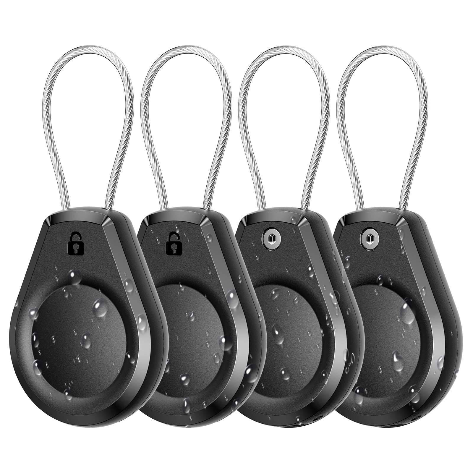 Waterproof Airtag Keychain Holder   (4 Pack) Air Tag Lock Case With Wire Cable Compatible With Apple Airtags, Ultra Durable Anti