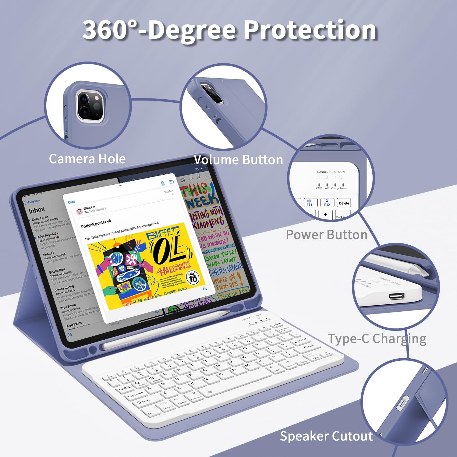 Gkabxy Keyboard Case For Ipad Pro 11 Inch - Thumbnail 2