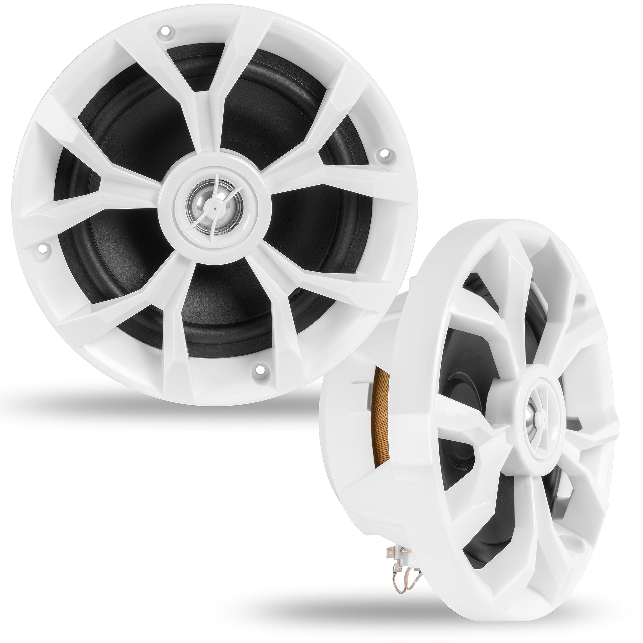 Belva Bbms65W 400W Peak (200W Rms) 6.5' 2 Way White Coaxial Marine Speakers For Boats/Atv/Utv/Sxs/Powersport