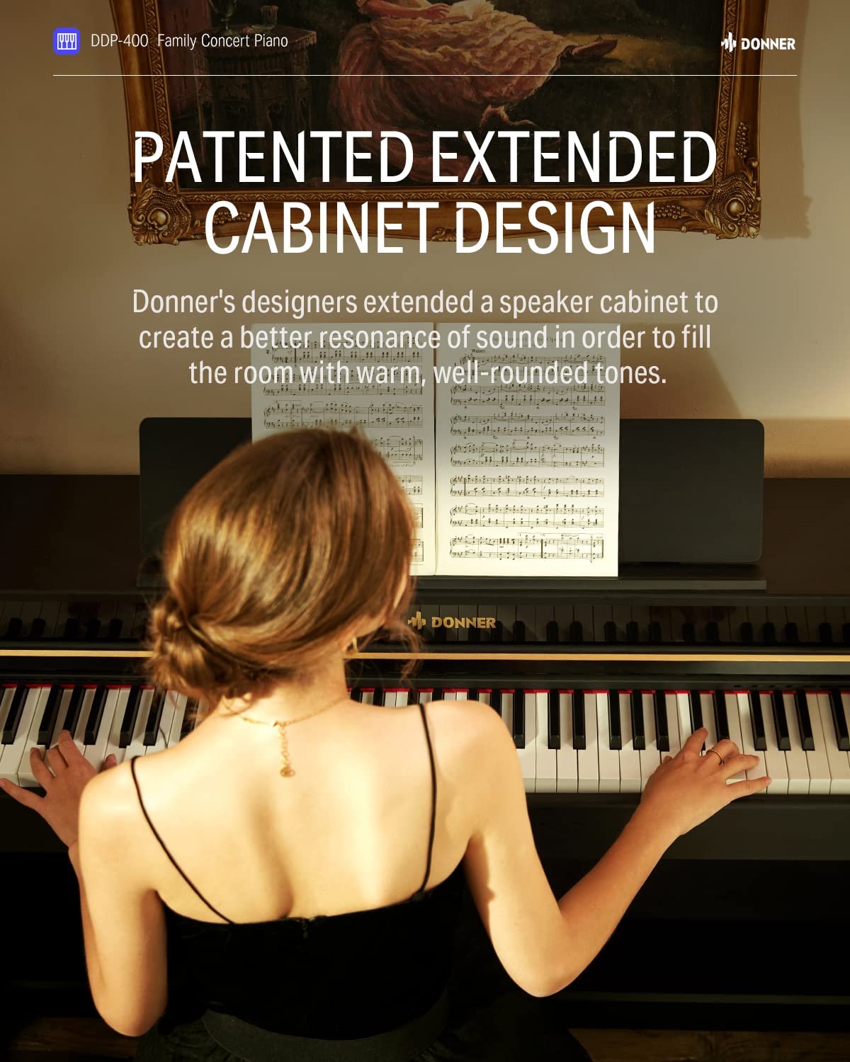 Digital Piano, Donner 88 Key Piano Weighted Keyboard, Premium Upright Keyboard Piano For Beginner Professional, Home Piano Full