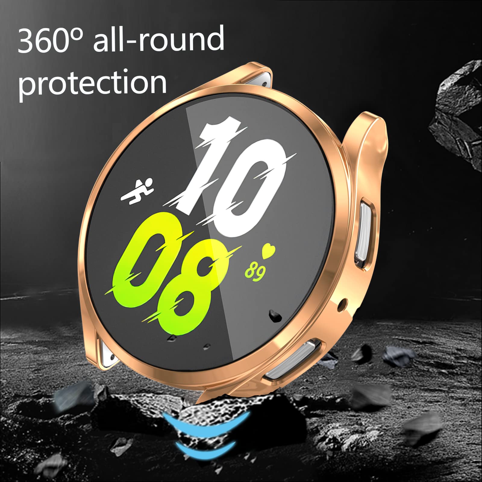 Wugongyan Case Compatible With Samsung Galaxy Watch Fe 2024/5 2022/4 2021 Screen Protector 40Mm 44Mm Tpu Anti-Scratch Full Prote