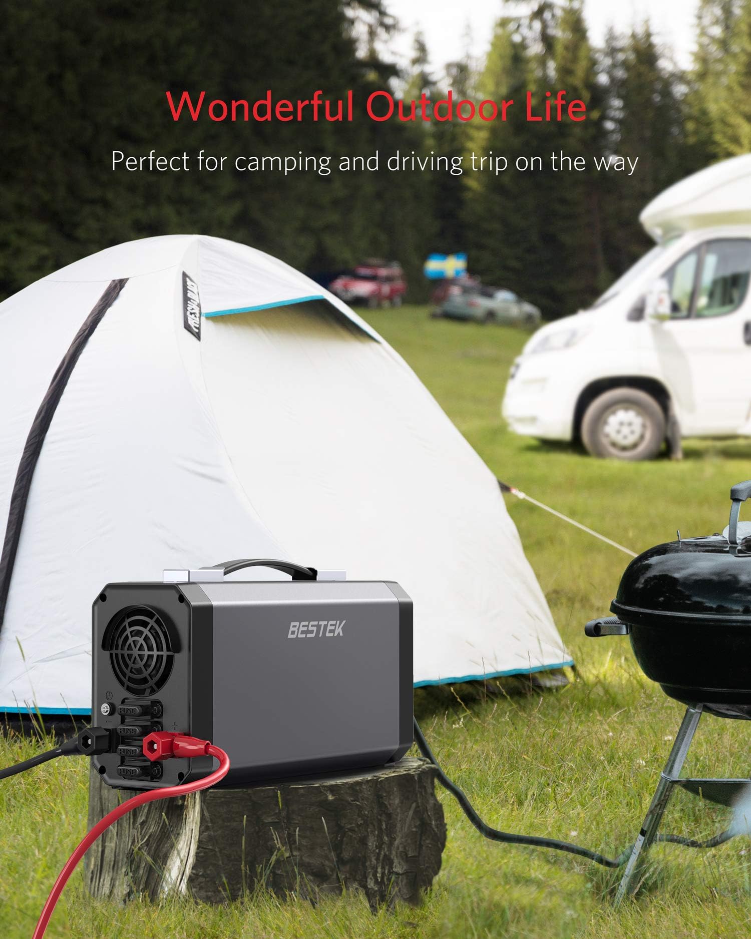 Bestek 1000W Pure Sine Wave Power Inverter Dc 12V To 110V Ac Car Inverter With Digital Lcd Display 4.2A Dual Usb Charging Ports