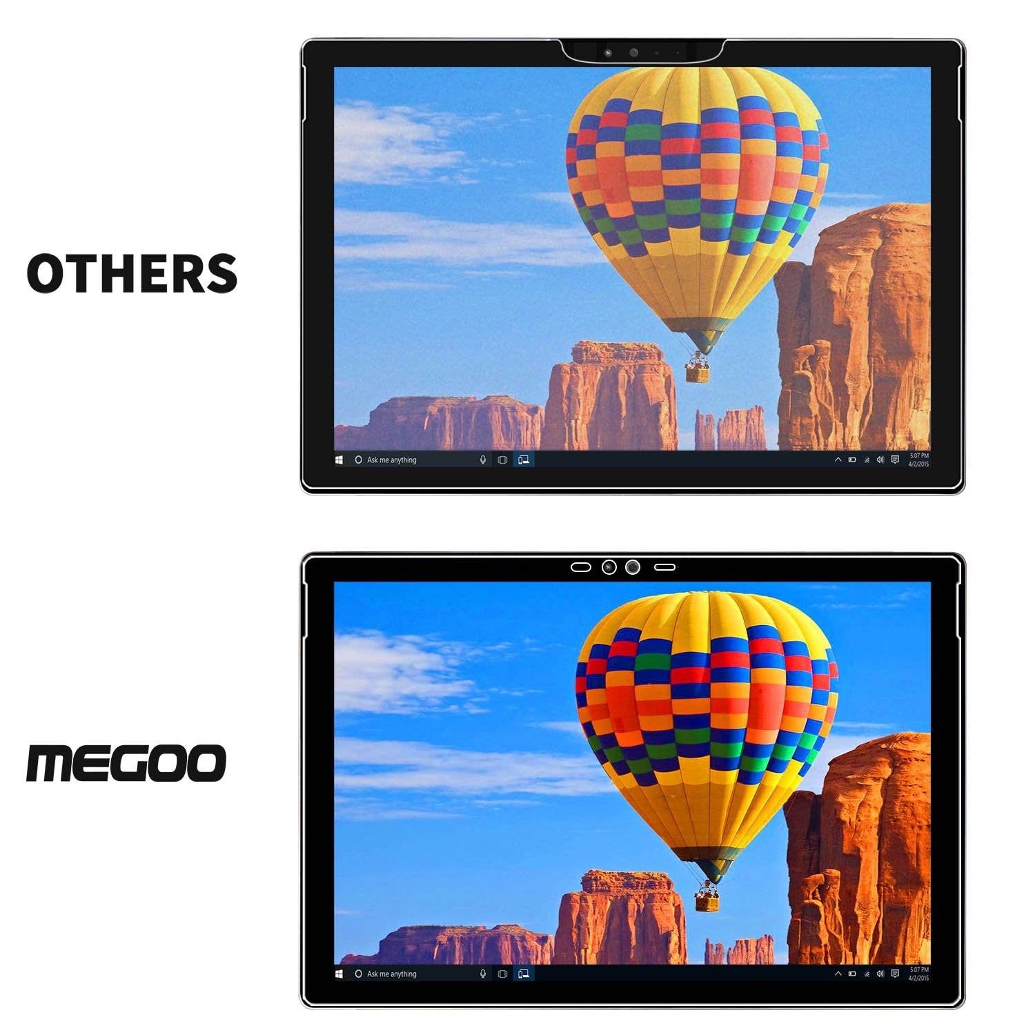 Megoo Screen Protector For Surface Book 2 13.5 Inch, Tempered Glass/Easy Installation/Scratch Resistant, Compatible For Microsof