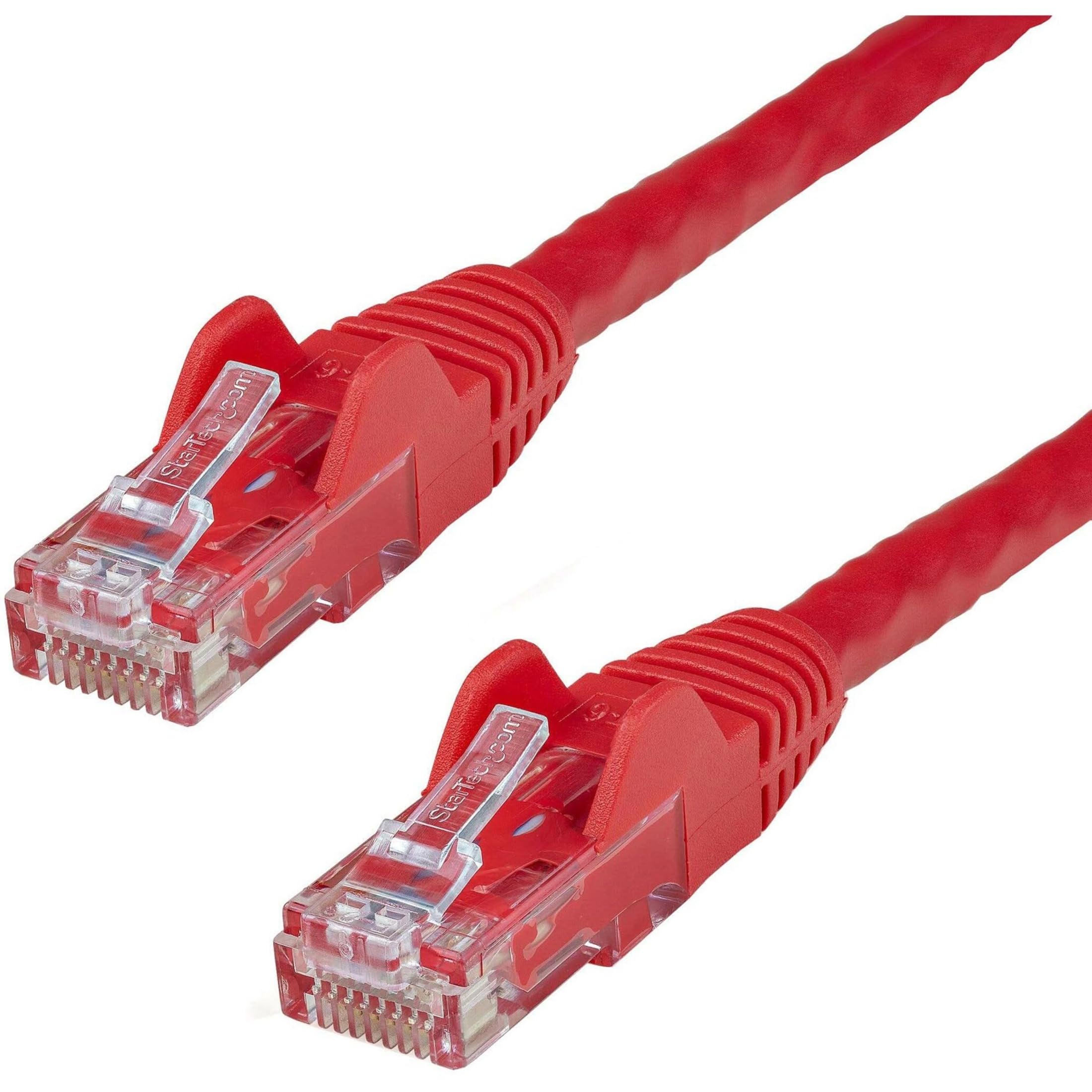 StarTech.com 20ft CAT6 Ethernet Cable   Red CAT 6 Gigabit Ethernet Wire  650MHz 100W PoE RJ45 UTP Network/Patch Cord Snagless w/Strain Relief Fluke Tested/Wiring is UL Certified/TIA (N6PATCH20RD)