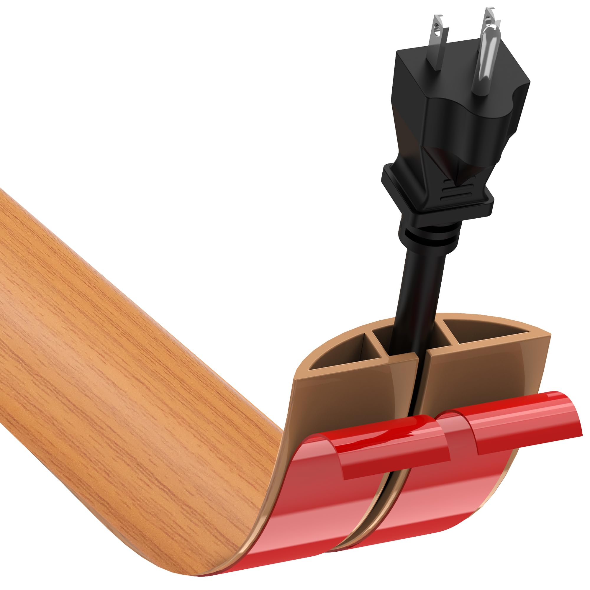 Crocsee 4Ft Self Adhesive Floor Cord Cover For Wires, Low Profile Cord Hider Cable Management, Trimmable Pvc Cord Protector   Co