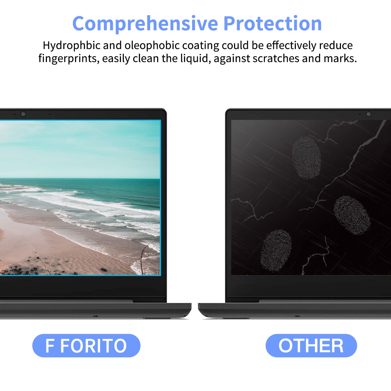 F Forito 2 Pack 15.6 Inch Anti Blue Light Laptop Screen Protector, Eye Protection Anti Glare Matte Computer Screen Cover For 15.