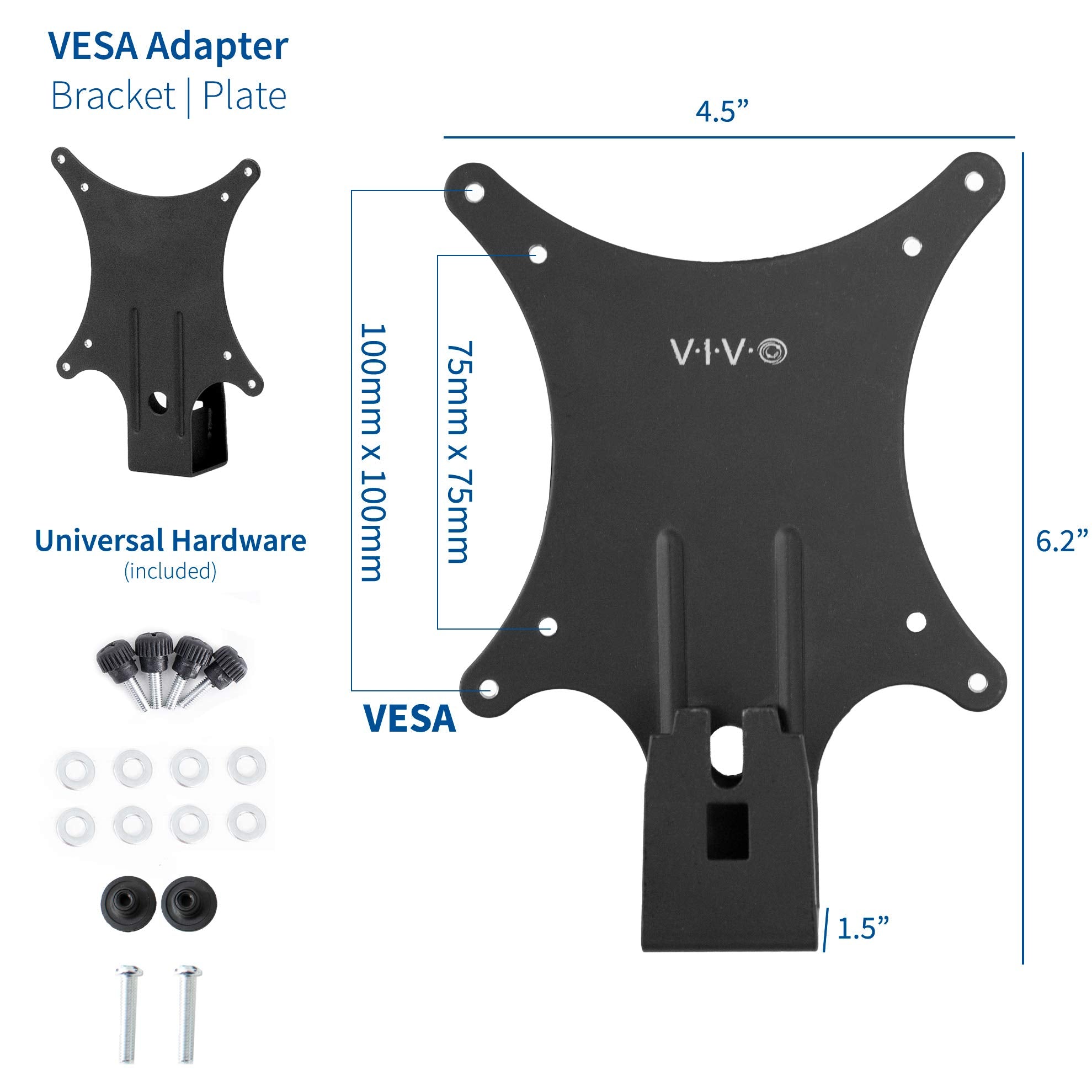 VIVO Quick Attach VESA Adapter Plate Bracket Designed for Dell Monitors S2218, S2318, S2319, S2418, S2419H, S2718, S2719, SE2419H, and More (MOUNT DLS024)