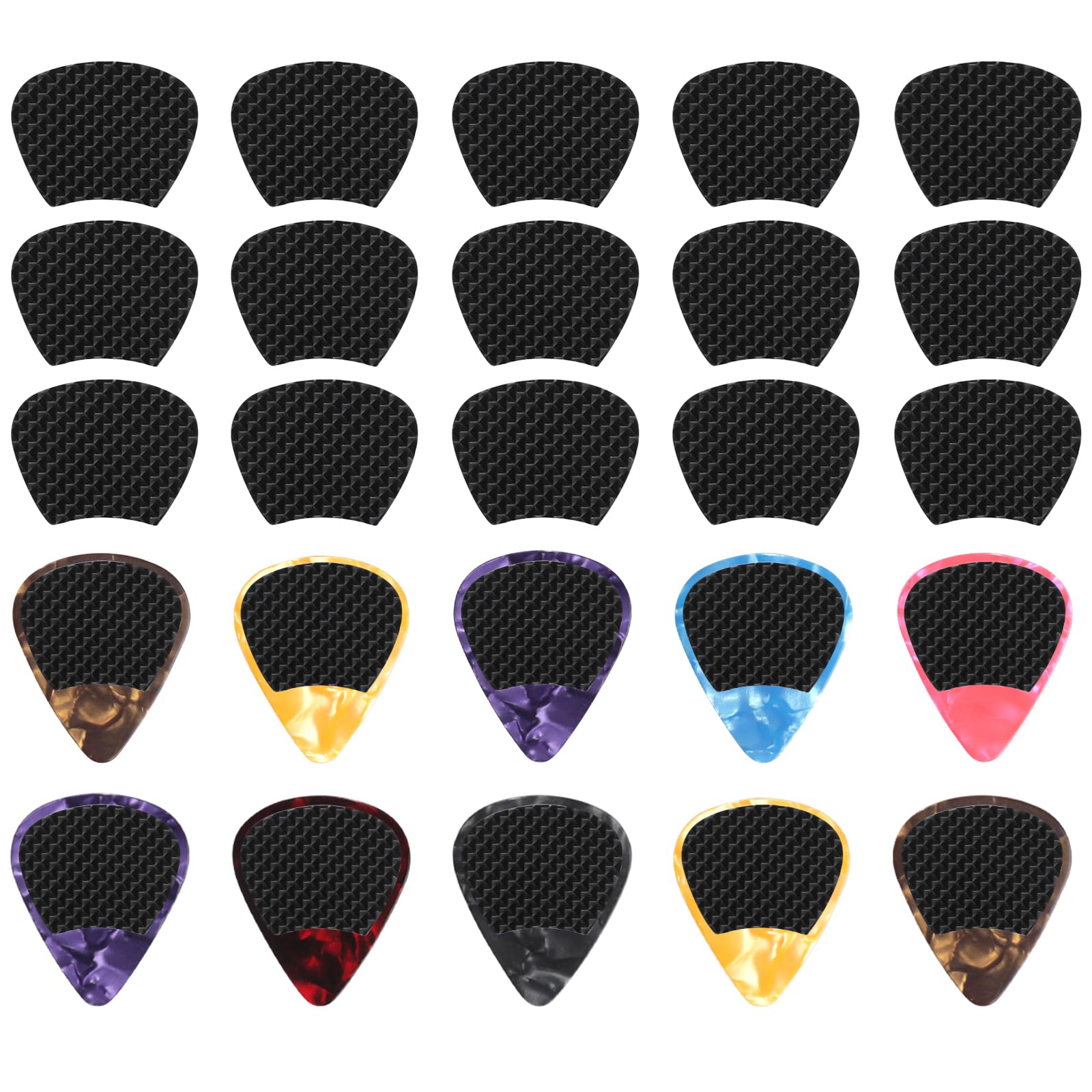 60Pcs Guitar Pick Grips, 0.3Mm/0.012In Thin AntiSlip Grips For Guitar Picks And 10Pcs Guitar Picks With Grip Help You Hold Gui