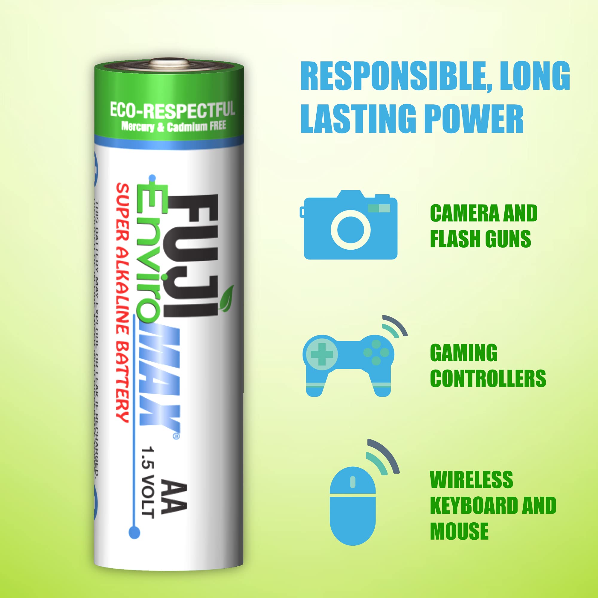 Fuji Enviromax 4300Bp24 Enviromax Aa Super Alkaline Batteries (24 Pack), White, One Size Fits All