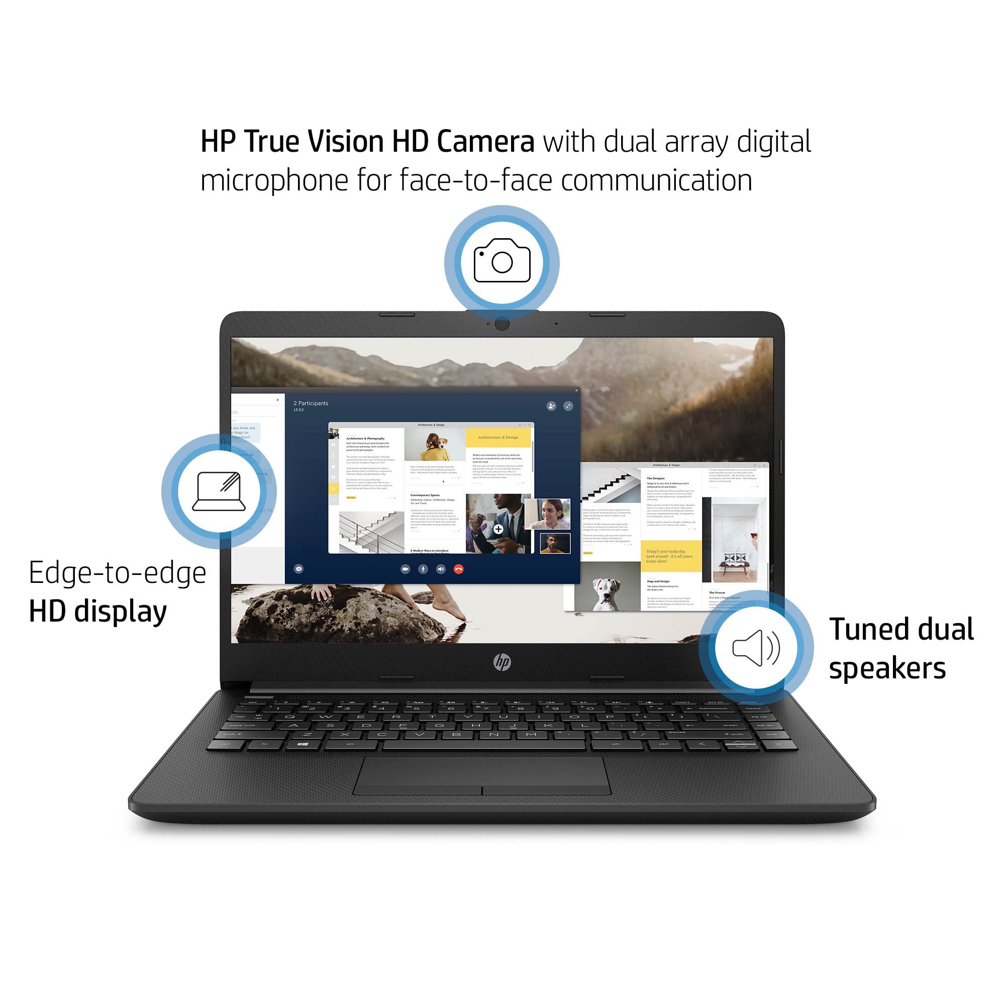 Hp Newest Stream 14'' Hd Laptop, Intel Celeron Quad Core Processor, 8Gb Ddr4 Ram, 64Gb Emmc, 1 Year Office 365, Wifi, Bluetooth,