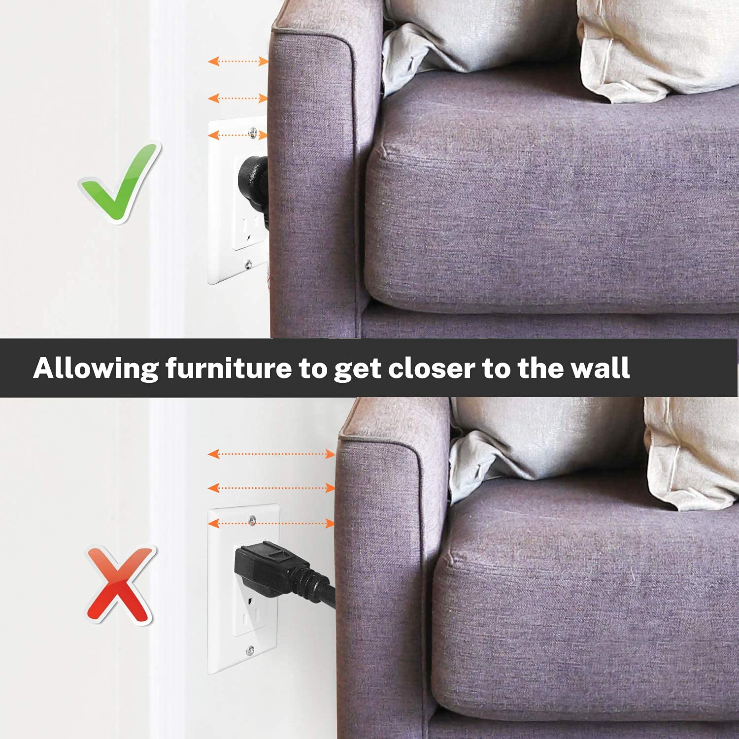 Firmerst 1875W 15 Feet Extension Cord 14 Awg 15A Flat Plug Black