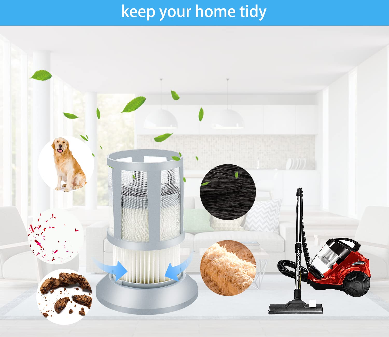 Katerelis 2 Pack 2156A Replacement Filter Compatible With Bissell Zing Lightweight,2156, 2156A, 2156E, 1665, 16652, 1665W Bagles