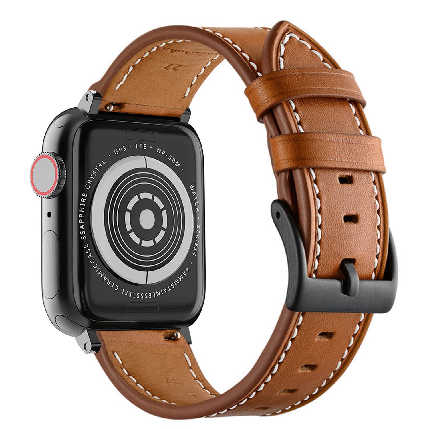 Botomall Compatible With Apple Watch Band 41Mm 40Mm 38Mm Series 9 8 7 Se 6 5 4 3 2 1,Premium Soft Top Leather With 316L Stainless Steel Classic Buckle Replacement Straps For Iwatch