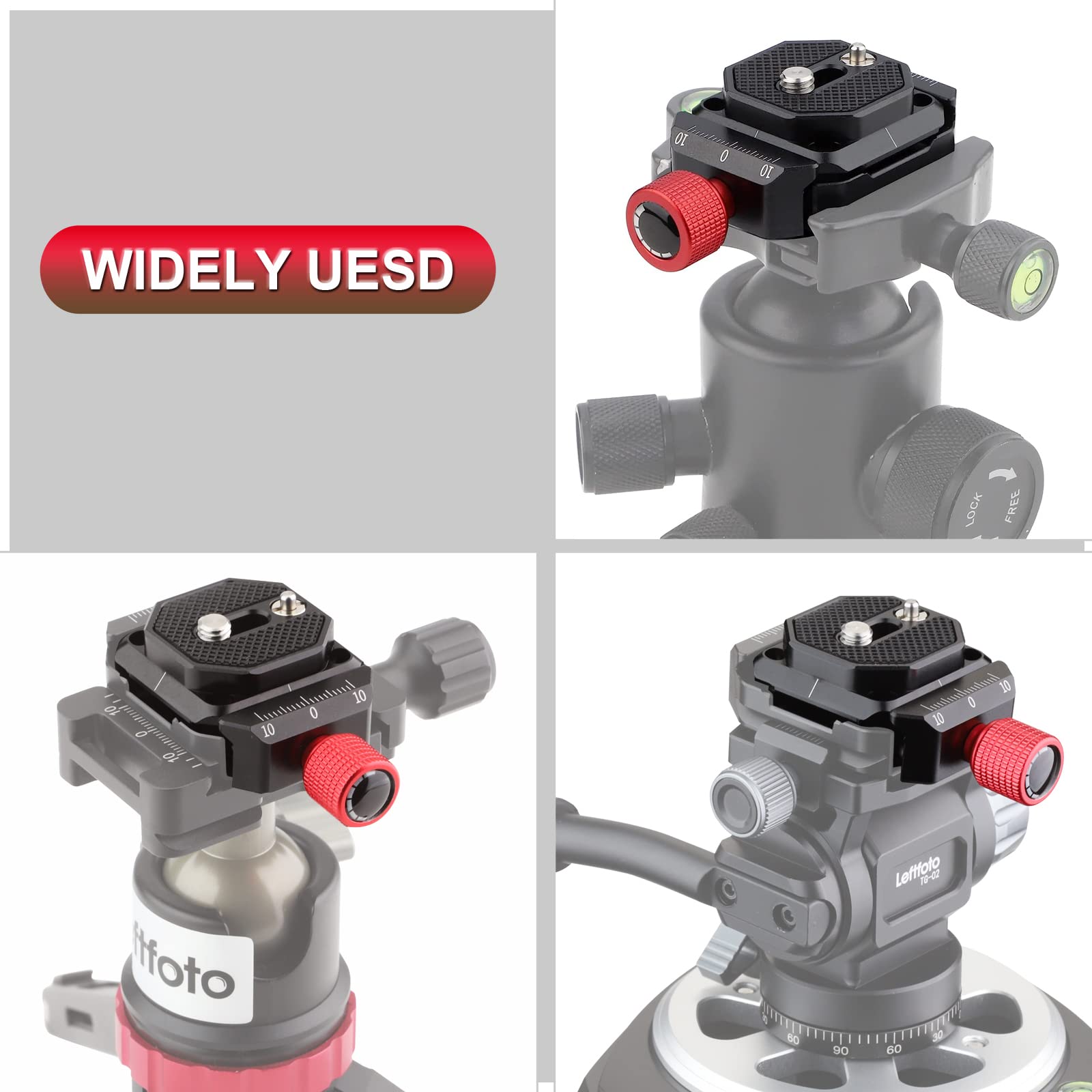 Leftfoto Camera Quick Release Plate Clamp Kit With Arca Swiss Style Clamp,Quick Release Plate And 1/4'' To 3/8'' Screw Thread,Fo