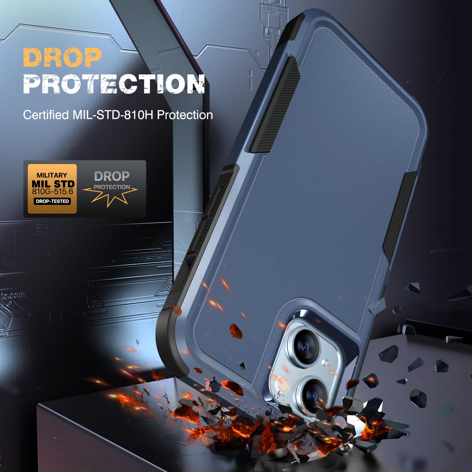 Diaclara Designed For Iphone 15Plus Case, [With Privacy Screen Protector] [Anti Spy] [Military Grade Drop Protection] Heavy Duty