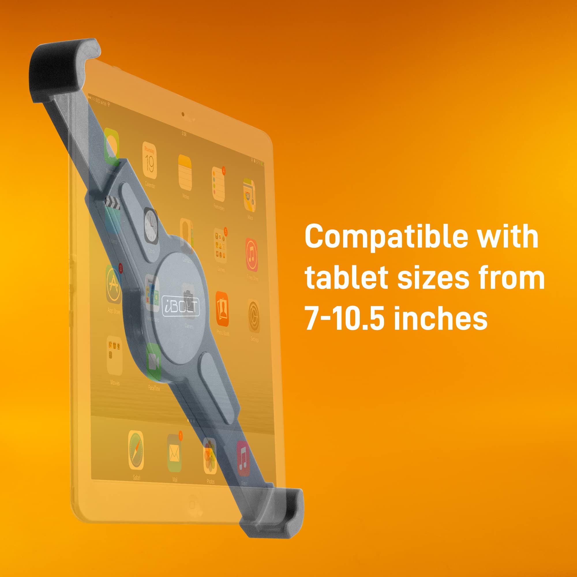 Ibolt Tabdock 2 Drive-Holder/Mount With Suction Cup And Amps Plate Bizmount- For Your Windshield, Dashboard, Or Desk - Compatibl