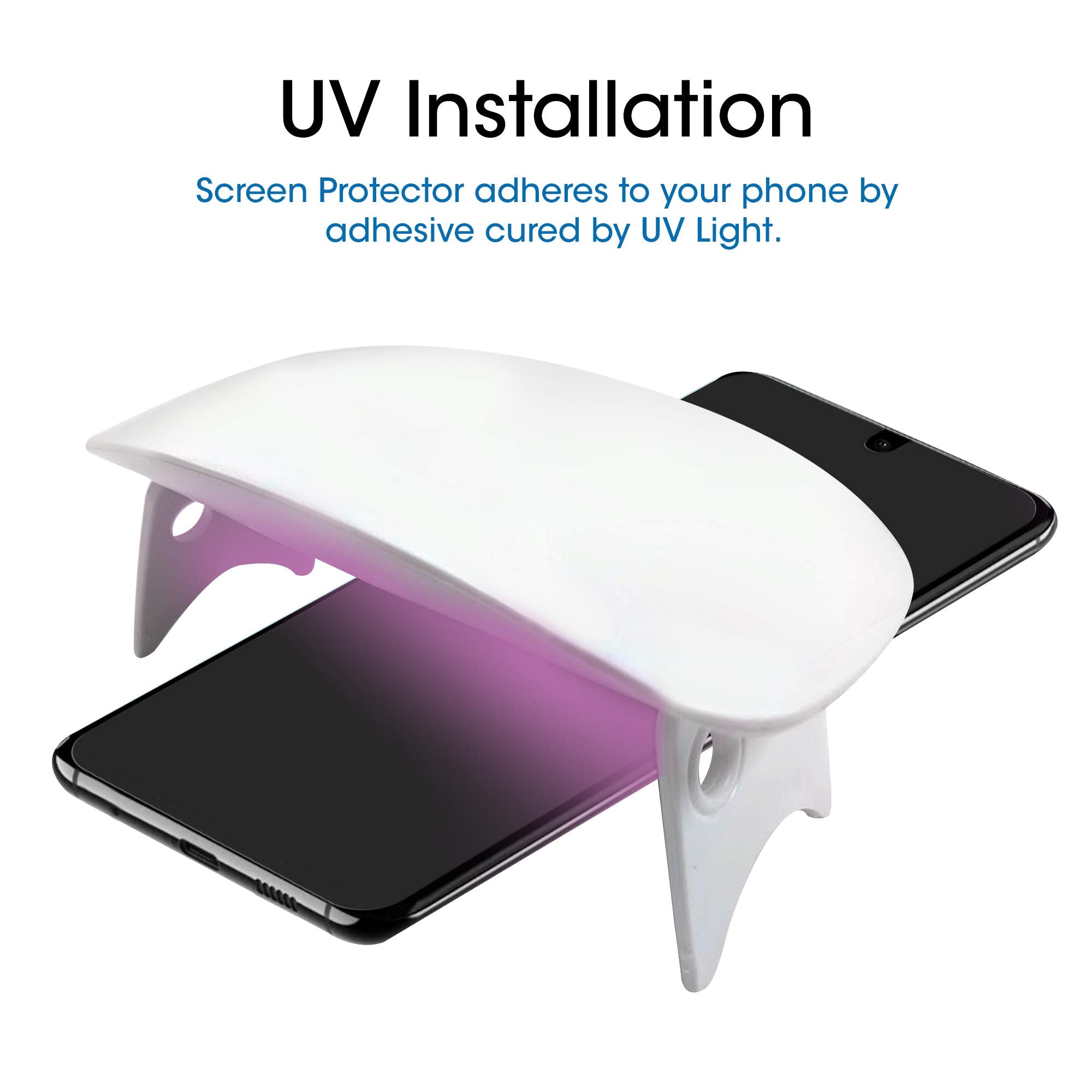 Amfilm Ultra Glass Screen Protector For Galaxy S20, (2 Pack) Uv Gel Application, Tempered Glass, Compatible With Ultrasonic Fing