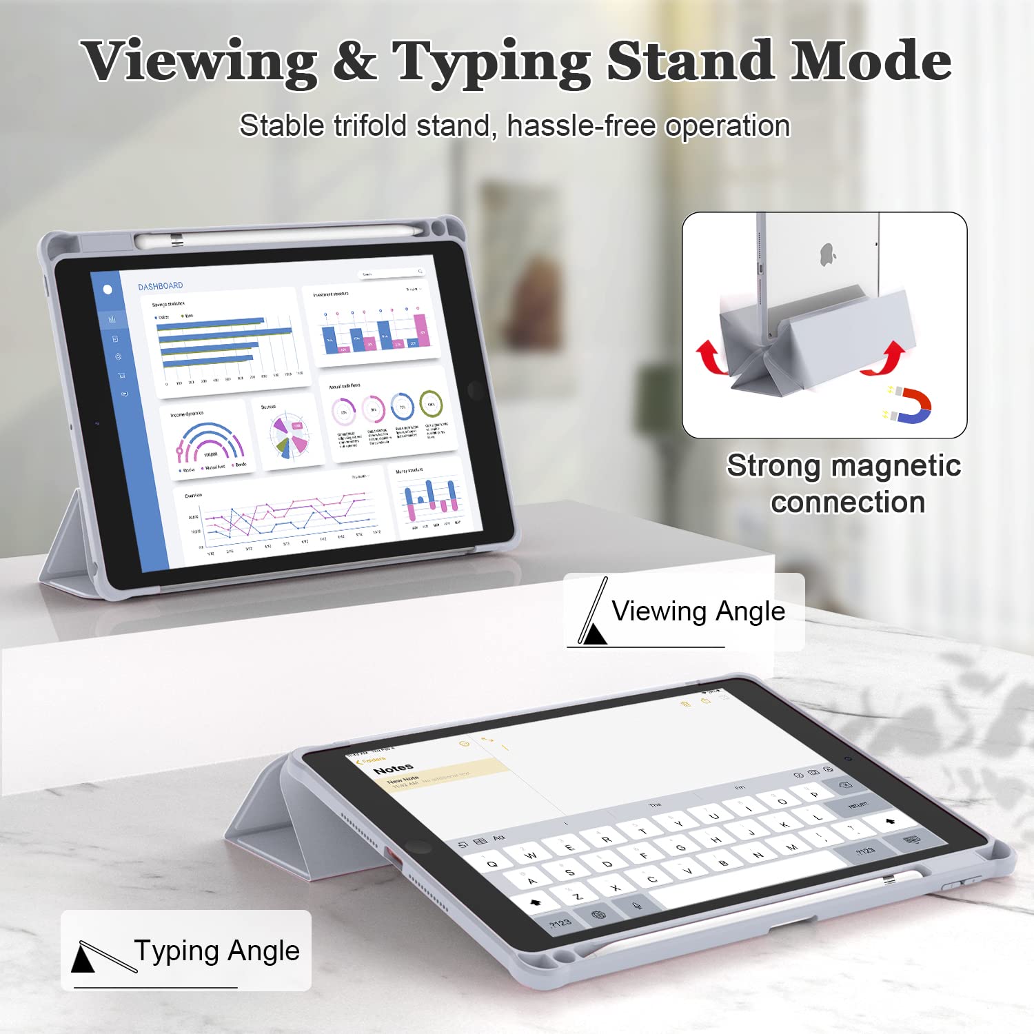 Okp For Ipad 9Th/ 8Th/ 7Th Generation Case (2021/2020/2019), Ipad 10.2 Inch Cases With Trifold Stand, Slim Ipad 9/8/7 Th Gen Cov