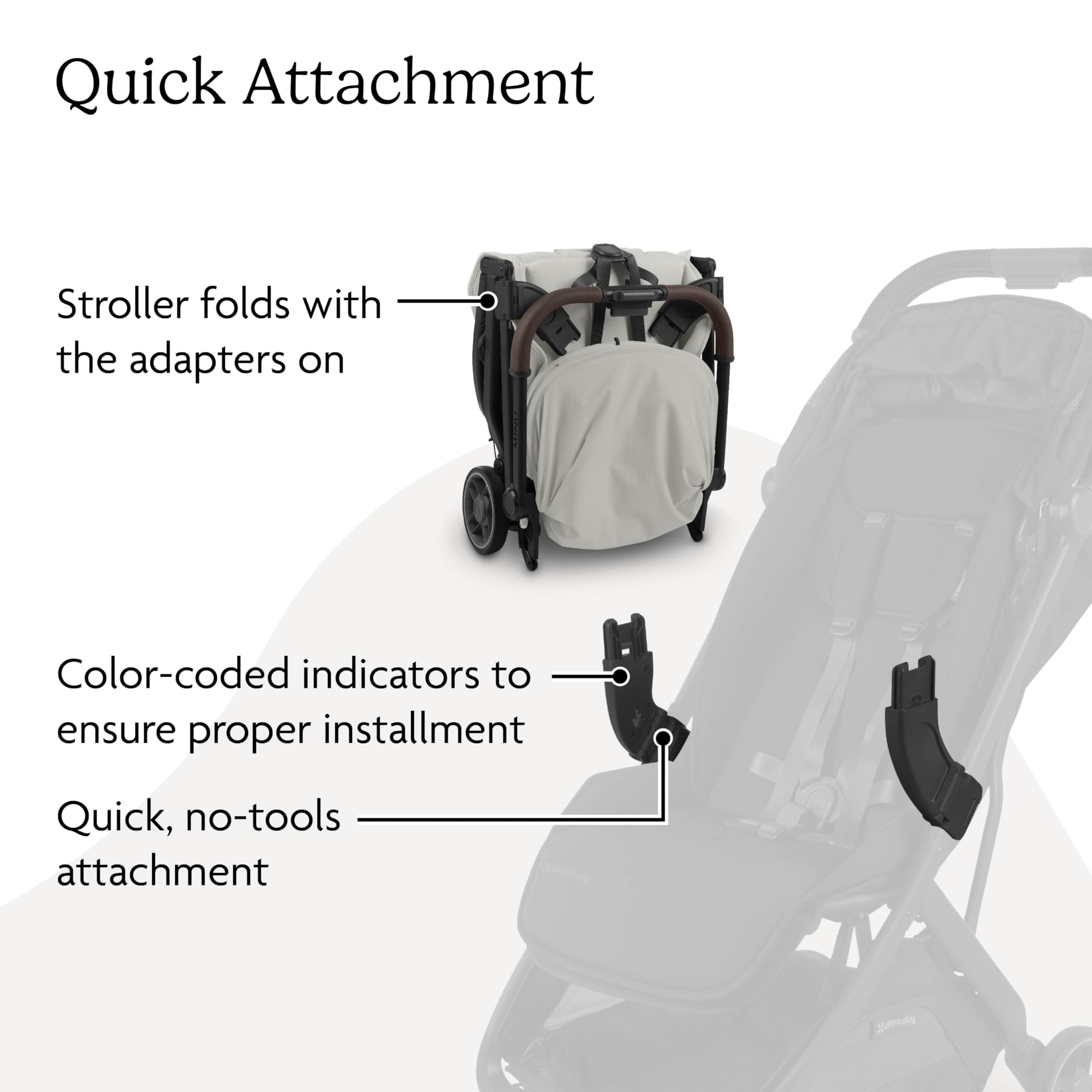 Uppababy Adapter For Minu V3 - Compatible With Aria And Mesa Infant Car Seats - Quick + Secure Attachment - 1 Pair