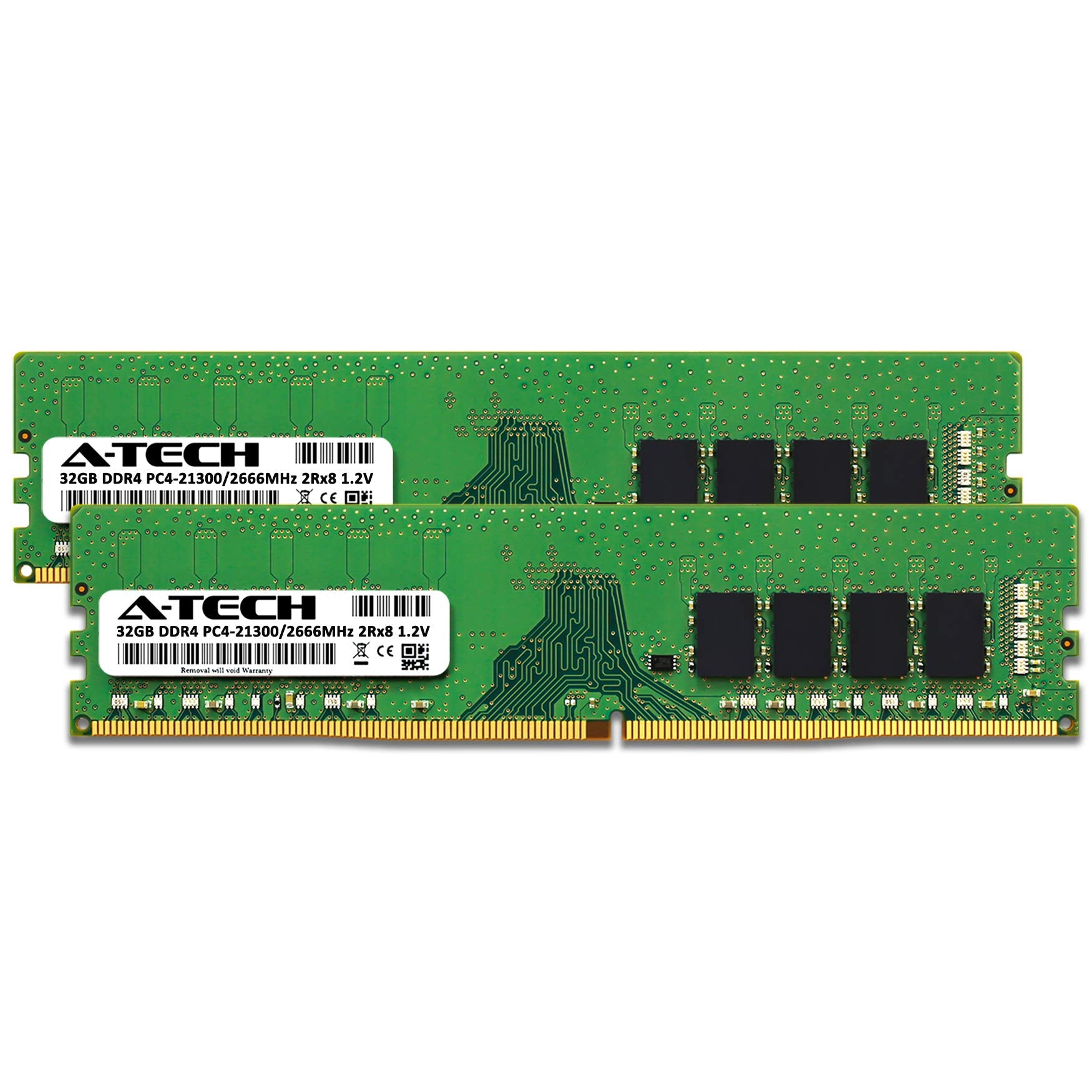 A Tech 64Gb (2X32Gb) Ddr4 2666 Mhz Udimm Pc4 21300 (Pc4 2666V) Cl19 Dimm 2Rx8 Non Ecc Desktop Ram Memory Modules
