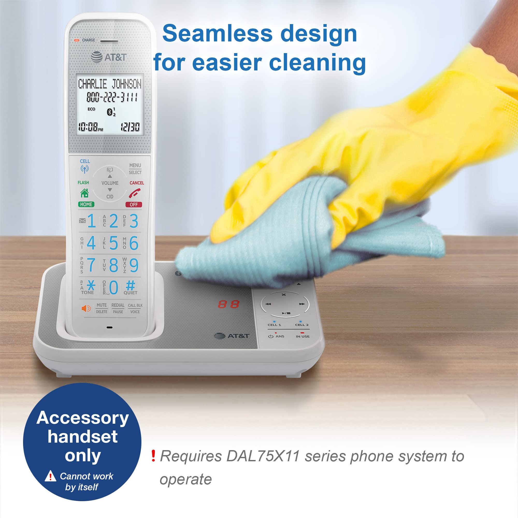 At&T Dal75011 Accessory Handset For Gl2113 X Or Dal75X11 Phone System (White)