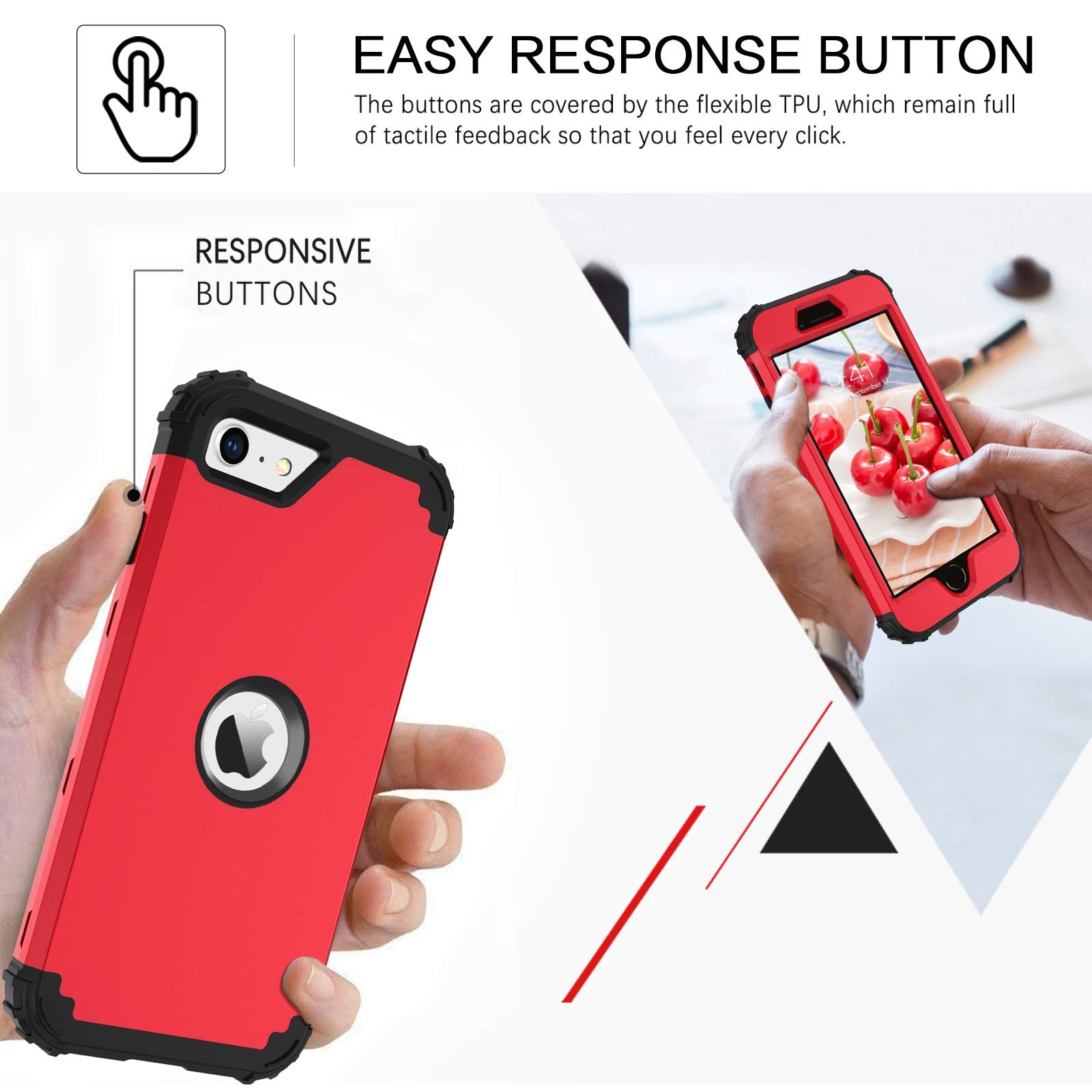 Bentoben For Iphone Se 2022 Case, Phone Case Iphone Se 2020, Heavy Duty 3 In 1 Full Body Rugged Shockproof Hybrid Hard Pc Soft R