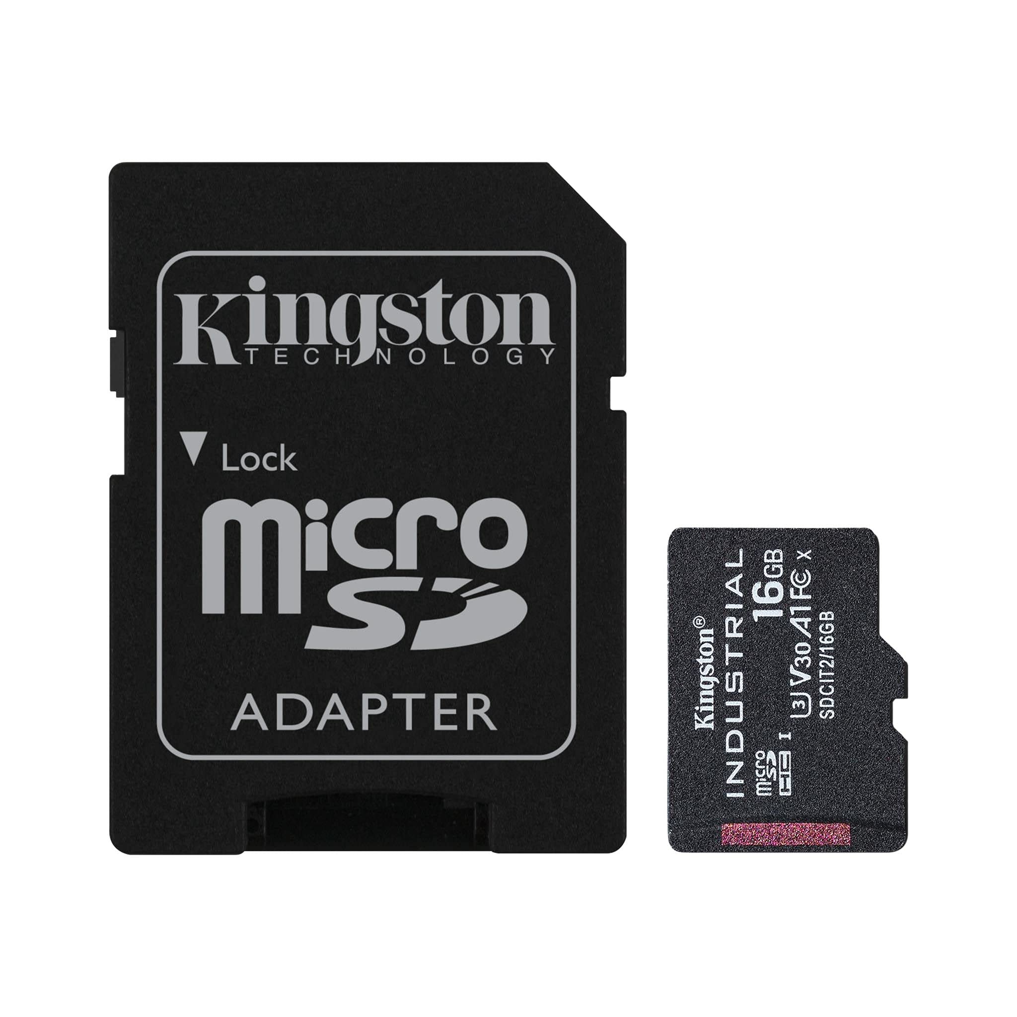 Kingston Industrial 16Gb Microsdhc C10 A1 Pslc Card + Sd Adapter Sdcit2/16Gb