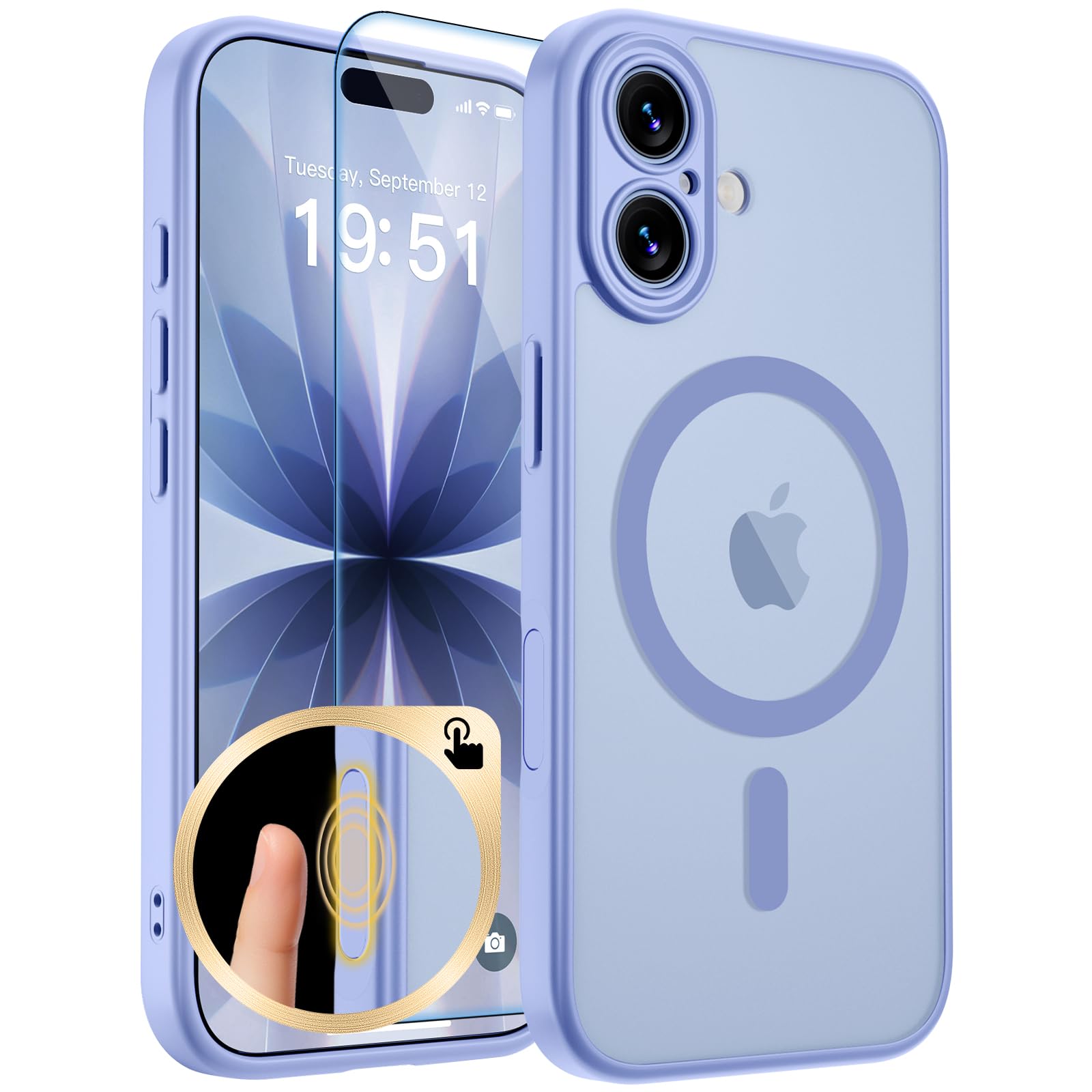 zapica Magnetic for iPhone 17 Case, Upgraded [Camera Control Button] [Full Camera Protection] [with 1 Screen Protector] Transluc