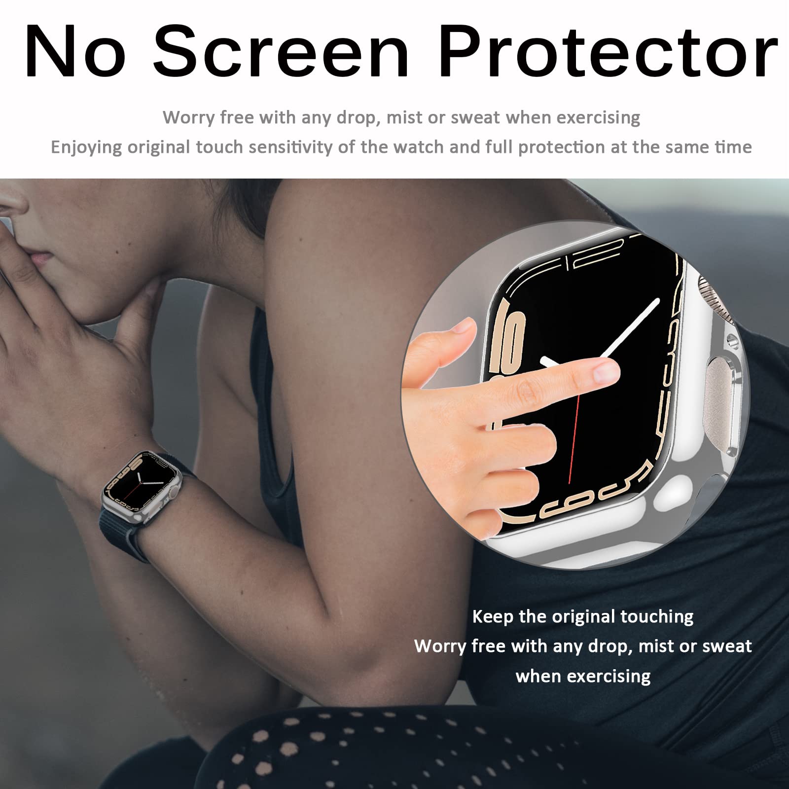 Miimall Compatible Apple Watch 41Mm Series 8/7 Case Women Men Hard Pc Frame [No Screen Protector] Ultra Thin Shockproof Full Pro