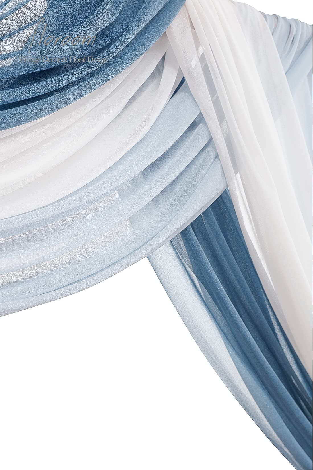 Floroom Wedding Arch Draping Fabric 3 Panels 20Ft Chiffon Fabric Drapes Arbor Drapery Wedding Ceremony Reception Swag Decoration