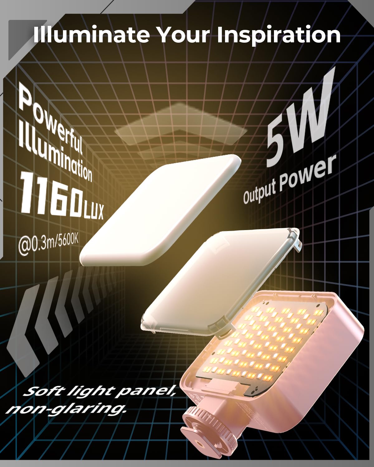 Smallrig Vibe P96 Pro Led Video Light, Portable Camera Light For Photography, Cold Shoe Light, Cri95+, 2500-6500K, 5 Effects, Fi