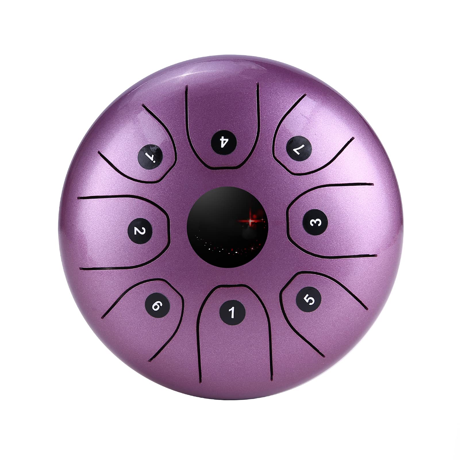 Belity 5.5inch Mini 8Tone Steel Tongue Drum C Key Percussion Instrument Hand Pan Drum with Drum Mallets Carry Bag