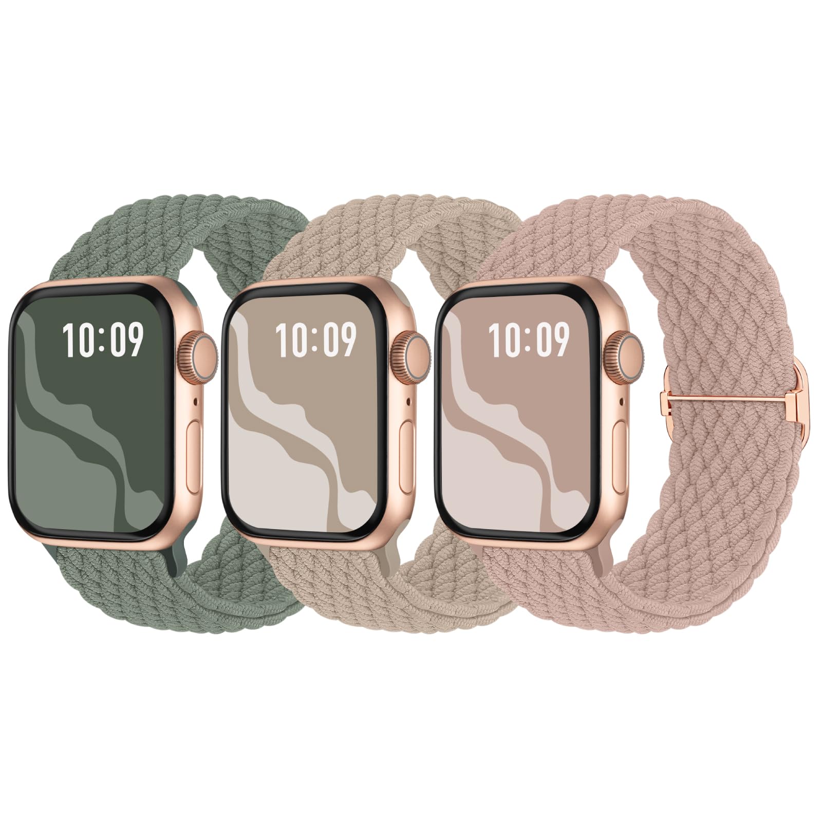 Braided Solo Loop Compatible With Apple Watch Band 38Mm 40Mm 41Mm 42Mm 44Mm 45Mm 49Mm For Women Men, Nylon Elastic Straps Wristb