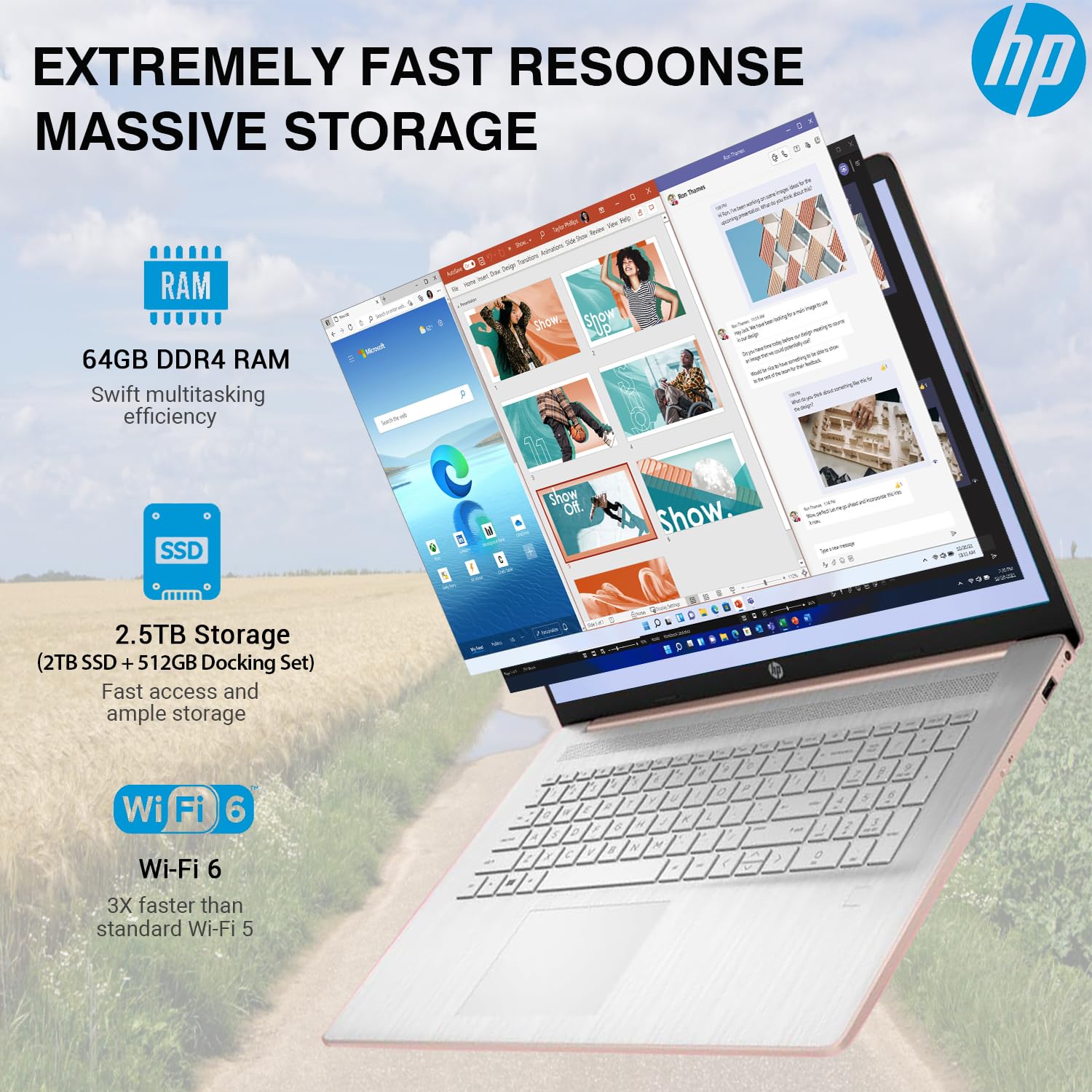 Hp 17 Touchscreen Laptop Computer, 17.3 Inch Hd+ Touch Screen Business Laptop Pc, Intel Core I7, 64Gb Ram 2Tb Ssd+512Gb Docking