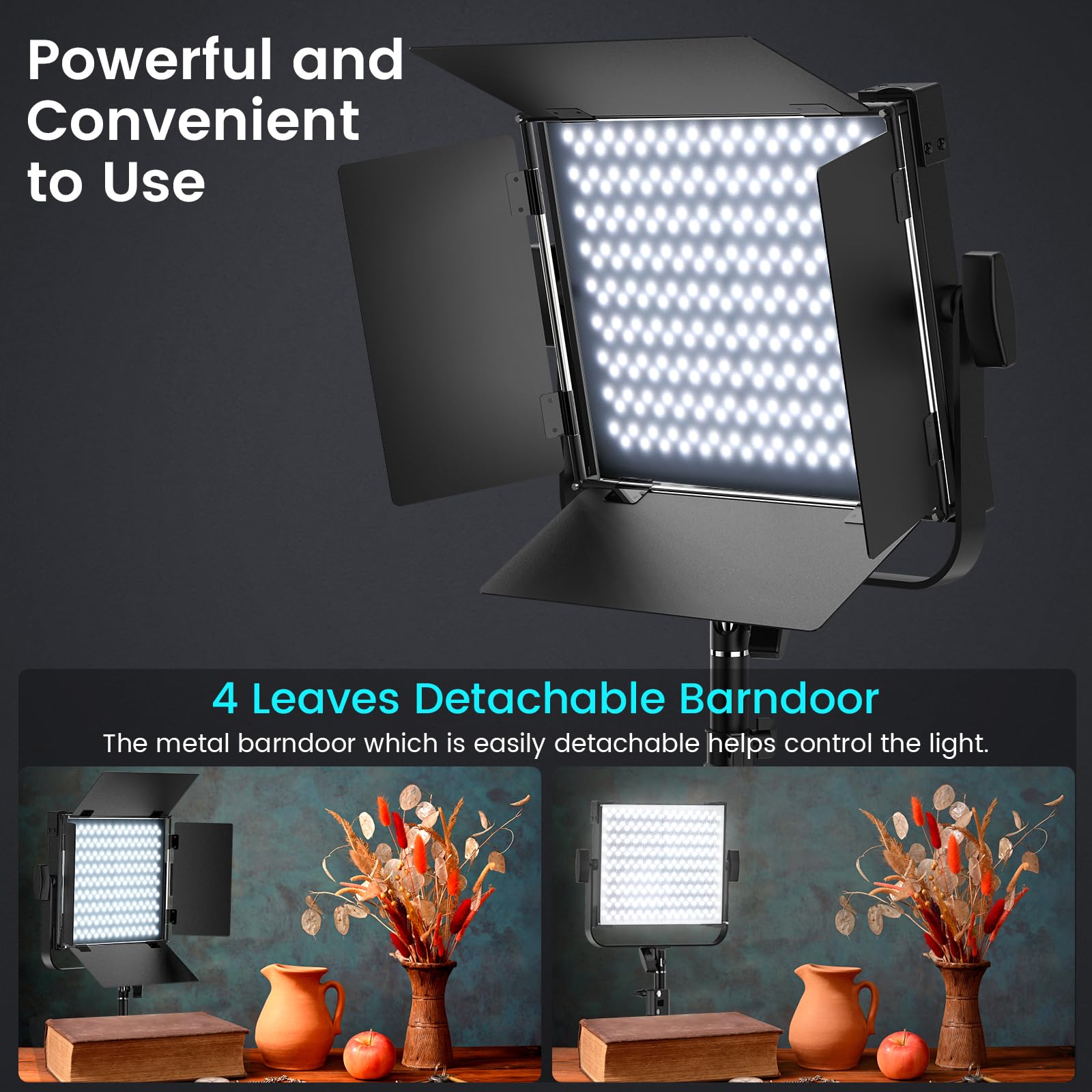 Rgb Photography Video Lighting Kit, 2 Pack 50W Bi Color Energy Saving Led Video Studio Lights With 2300K~8500K Dimmable Cri 97+