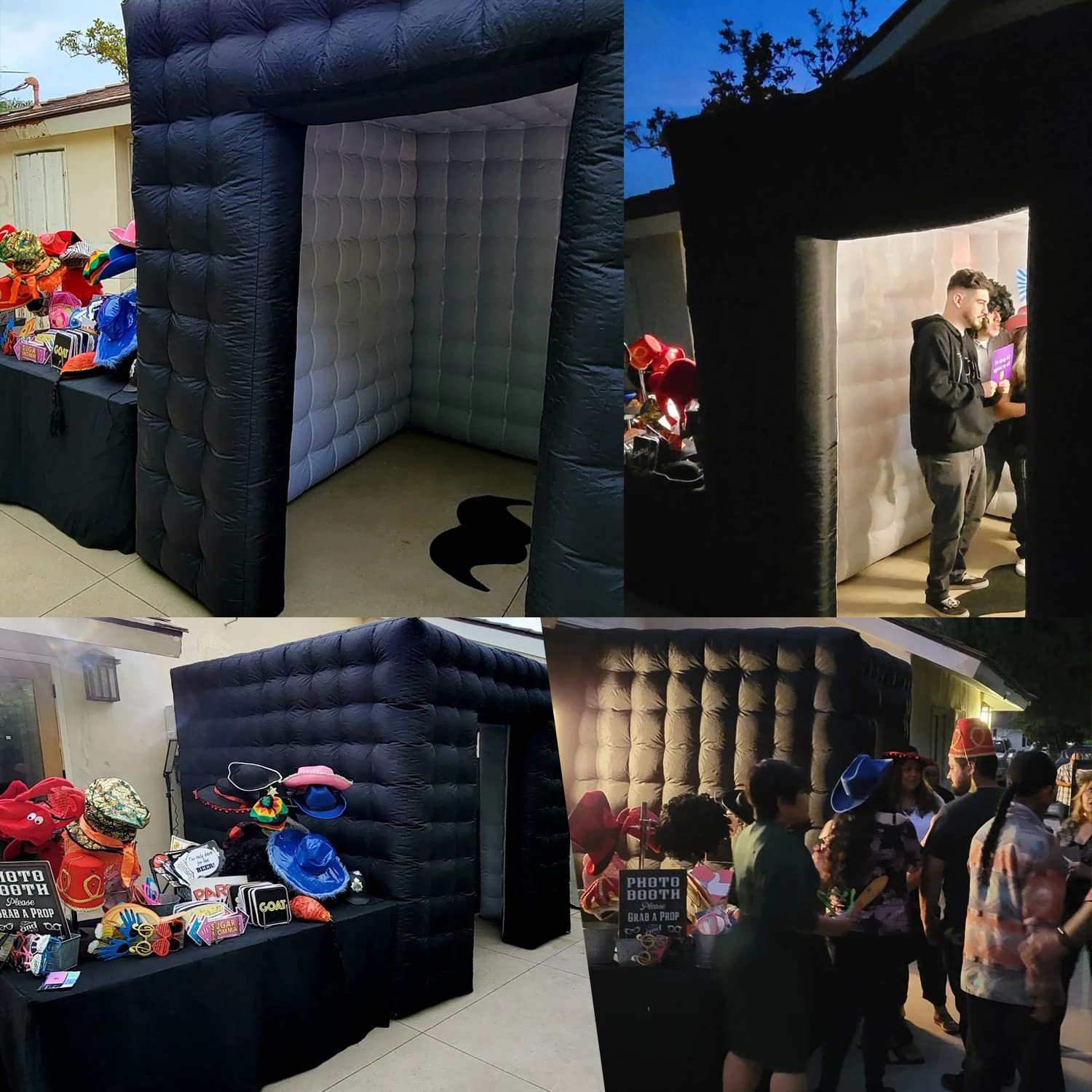 Inflatable Photo Booth, 8.2 X 8.2Ft Portable 16 Colors Led Dimmable Shooting Photobooth Tent Enclosure Kit With 2 Doors And Inne