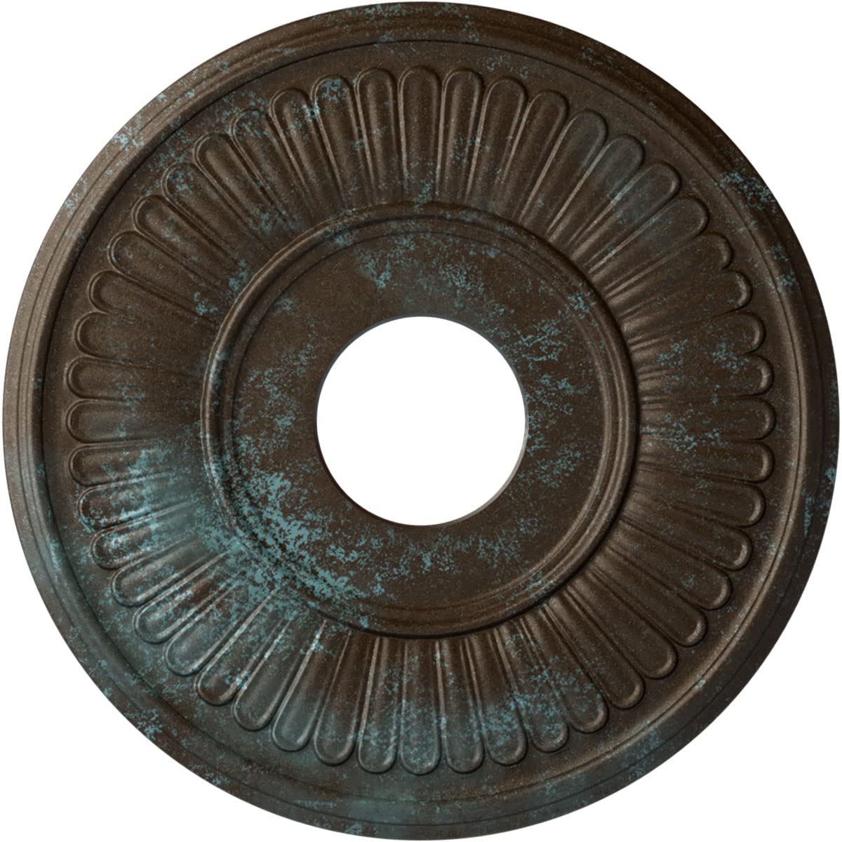 Ekena Millwork 15 3/4OD x 3 7/8ID x 3/4P Berkshire Ceiling Medallion Fits Canopies up to 7 Ceiling Medallion, Bronze Blue Patina
