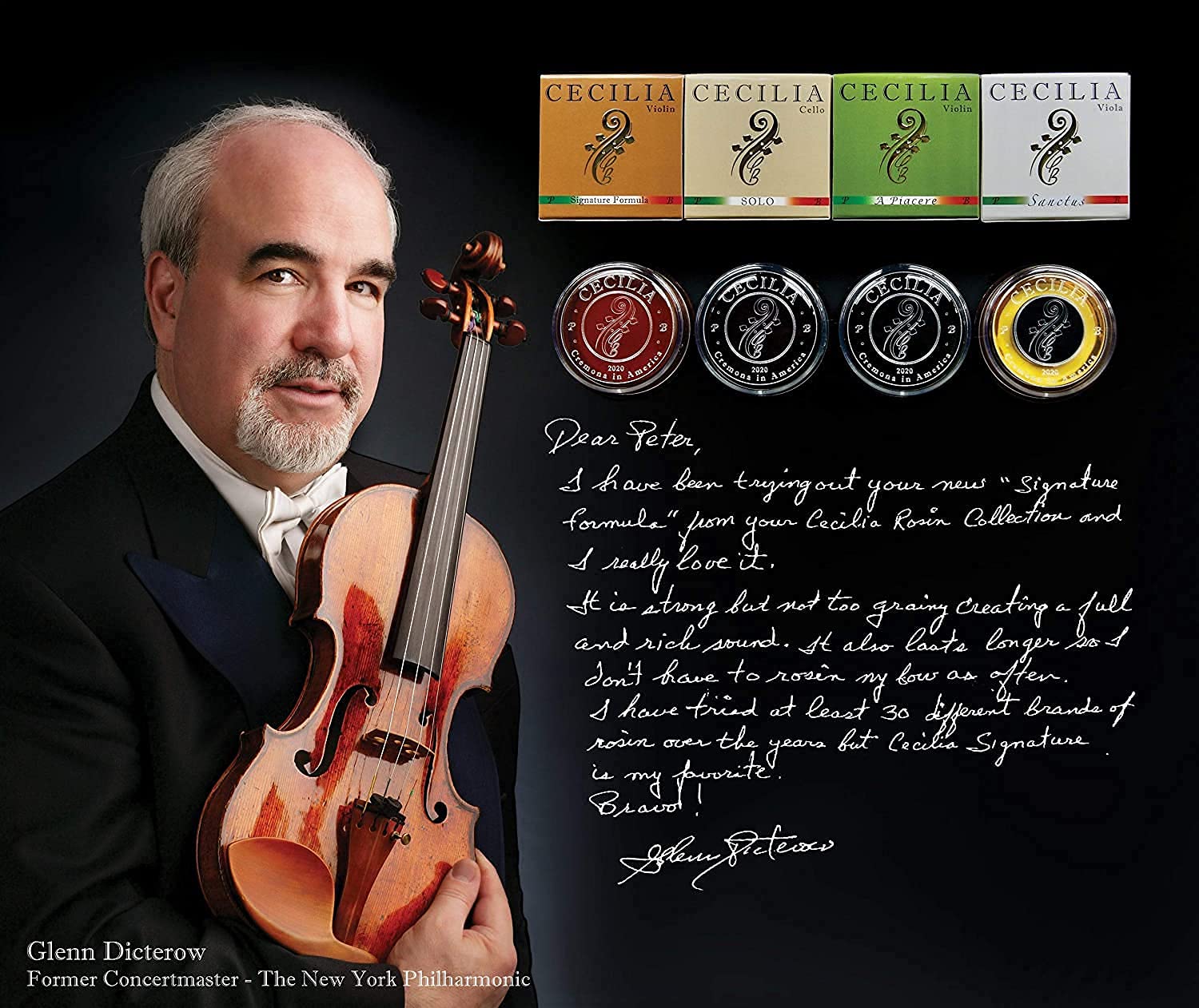 Cecilia 'Solo' Rosin For Viola, Rosin Specially Formulated Viola Rosin For Viola Bows With Included Rosin Spreader (Full Cake)