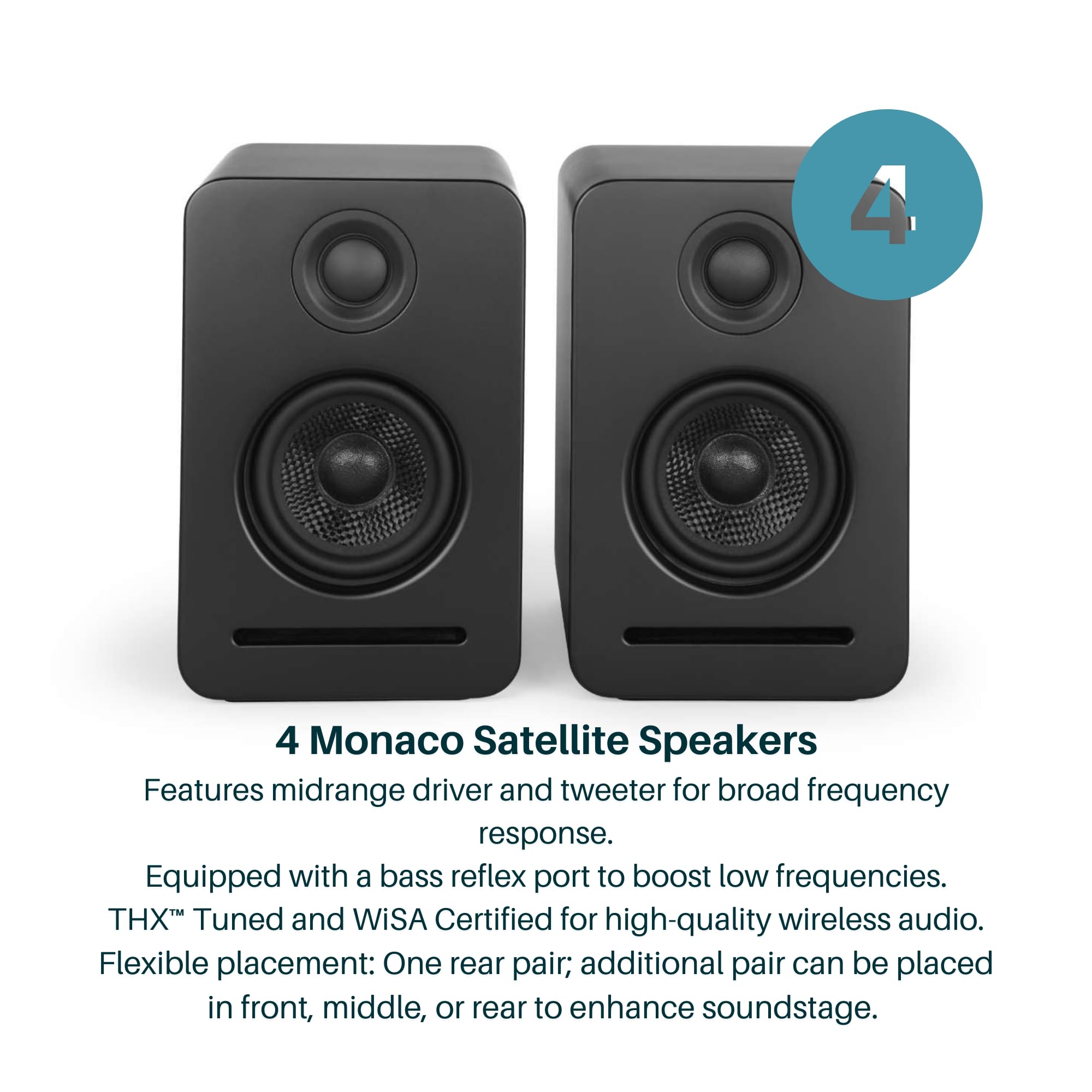 Platin Monaco 5.1 Wireless Home Theater System For Smart Tvs   With Wisa Soundsend Transmitter Included   Wisa Certified   Tuned