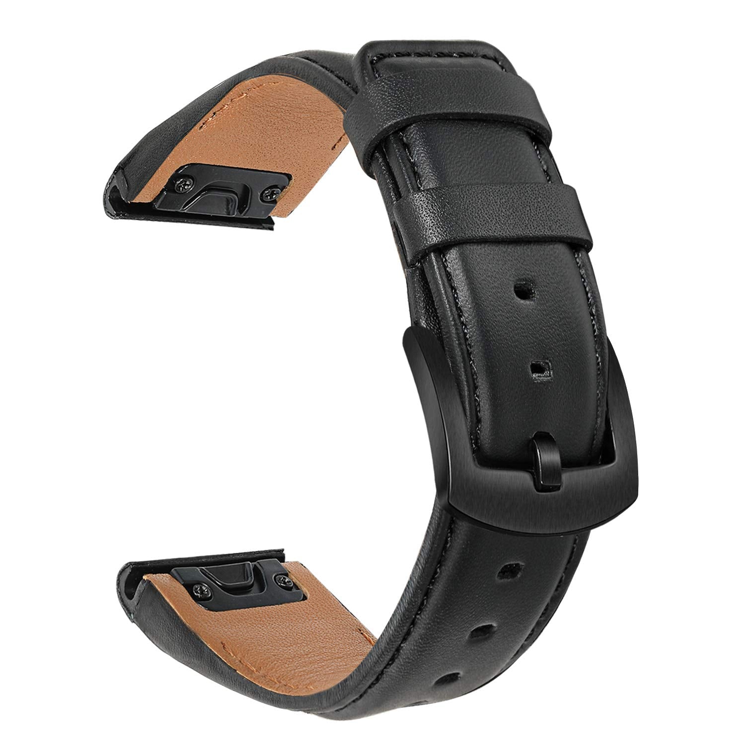 Trumirr Watch Band For Fenix 7 Pro Sapphire Solar/6 Pro, 22Mm Leather Strap For Garmin Epix Pro/Forerunner 965 955 945 935 / App