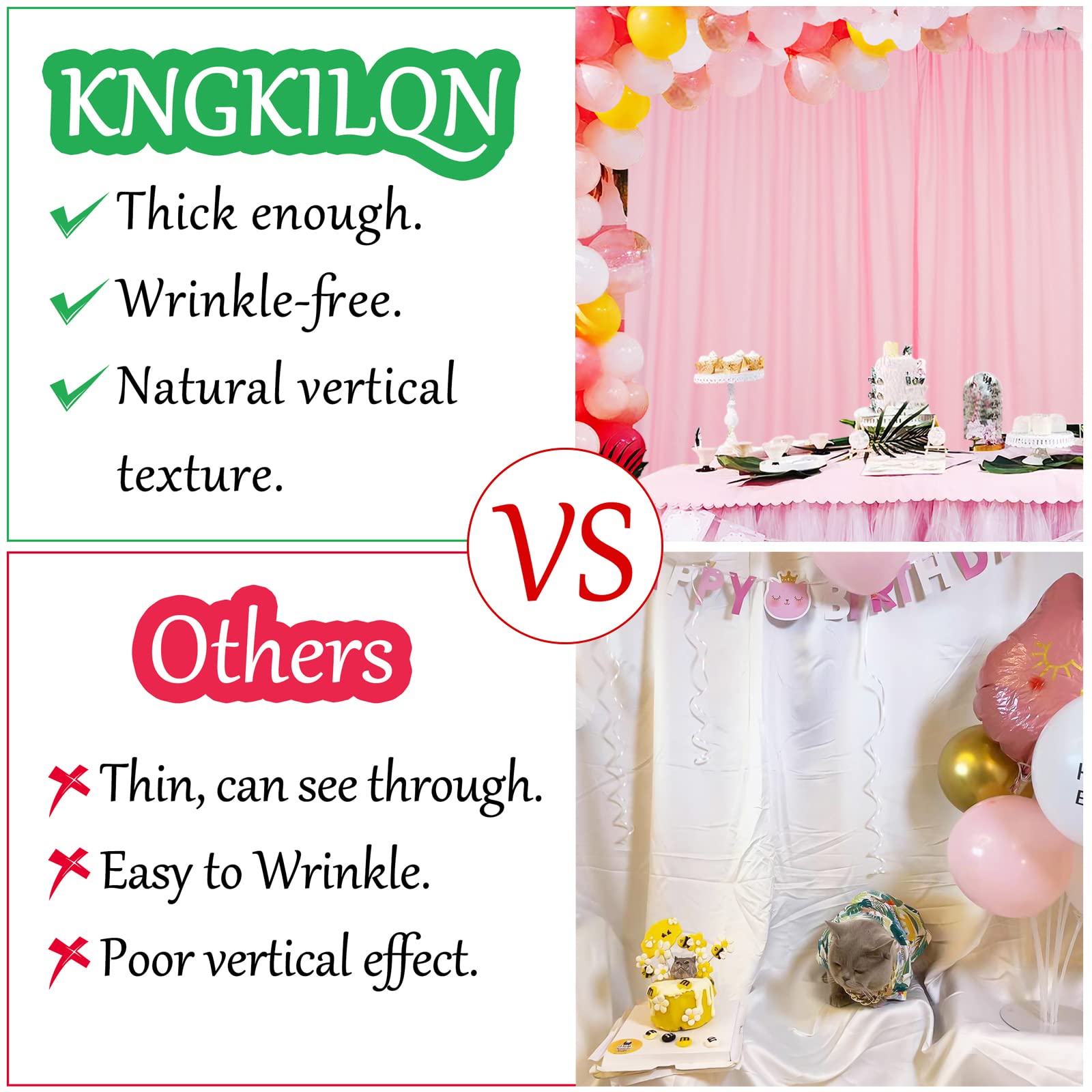 10X10Ft Pink Backdrop Curtains For Parties   Pink Backdrop Curtain For Baby Shower Birthday Photo Home Party Curtains Backdrop 5