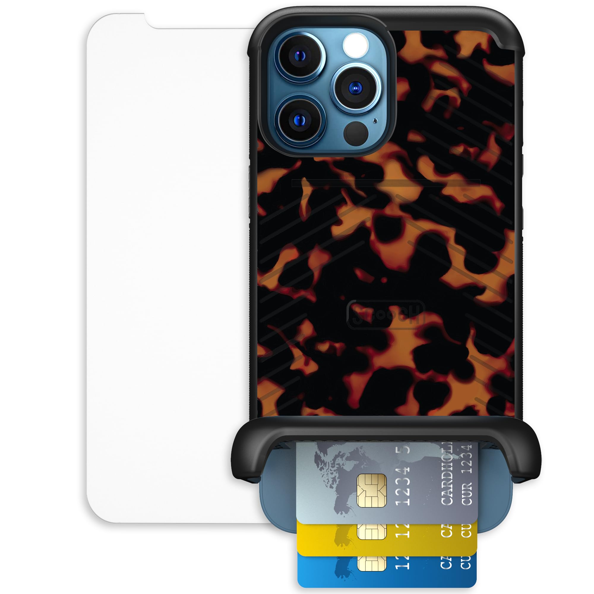 Scooch for iPhone 12 Pro Max Case with Card Holder, Wingmate Wallet Case with Hidden Card Slot and RFID Protection, Bundled with