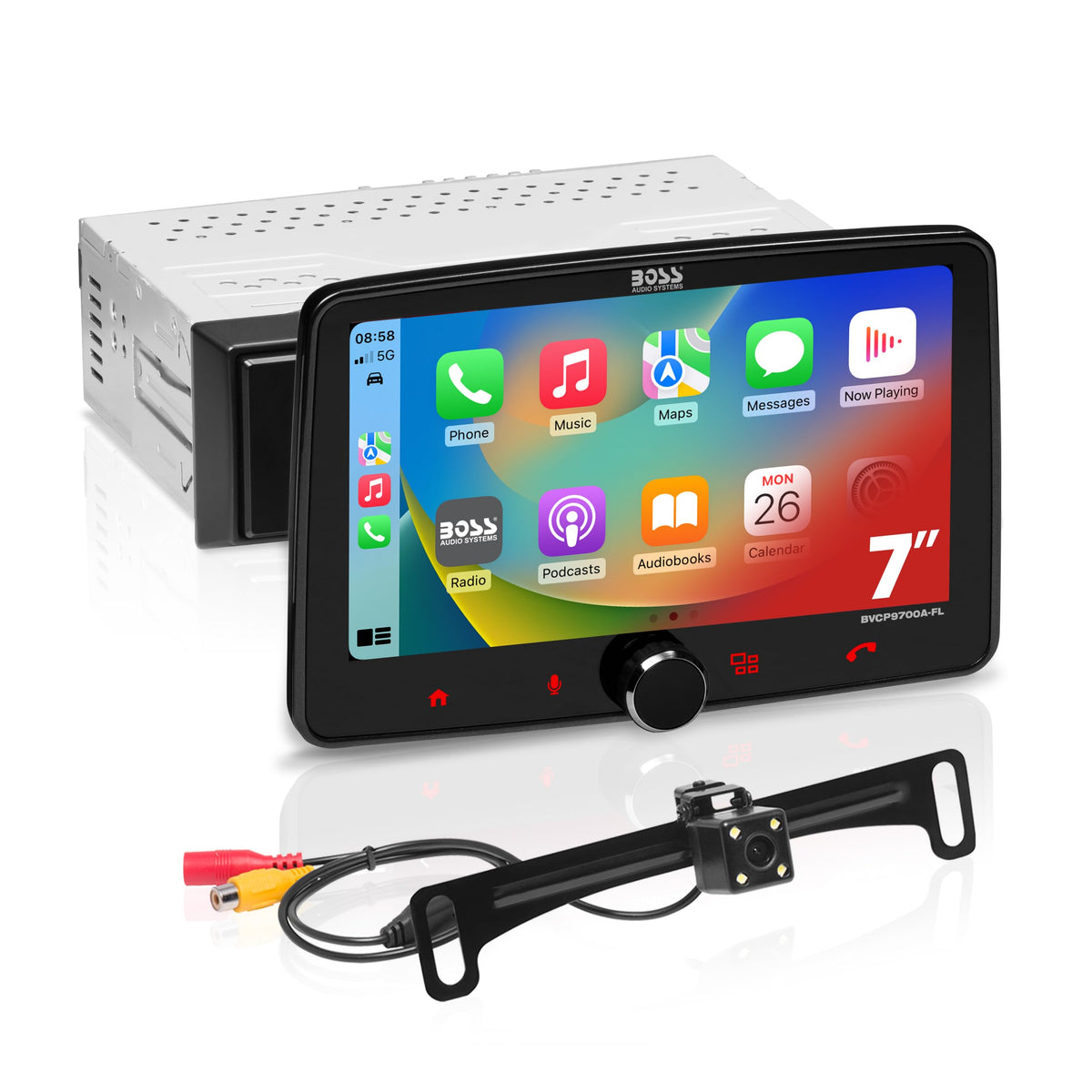 Boss Audio Systems Bvcp9700A Cfl Car Stereo System   Apple Carplay, Android Auto, Single Din With 7 Inch Touchscreen, Bluetooth