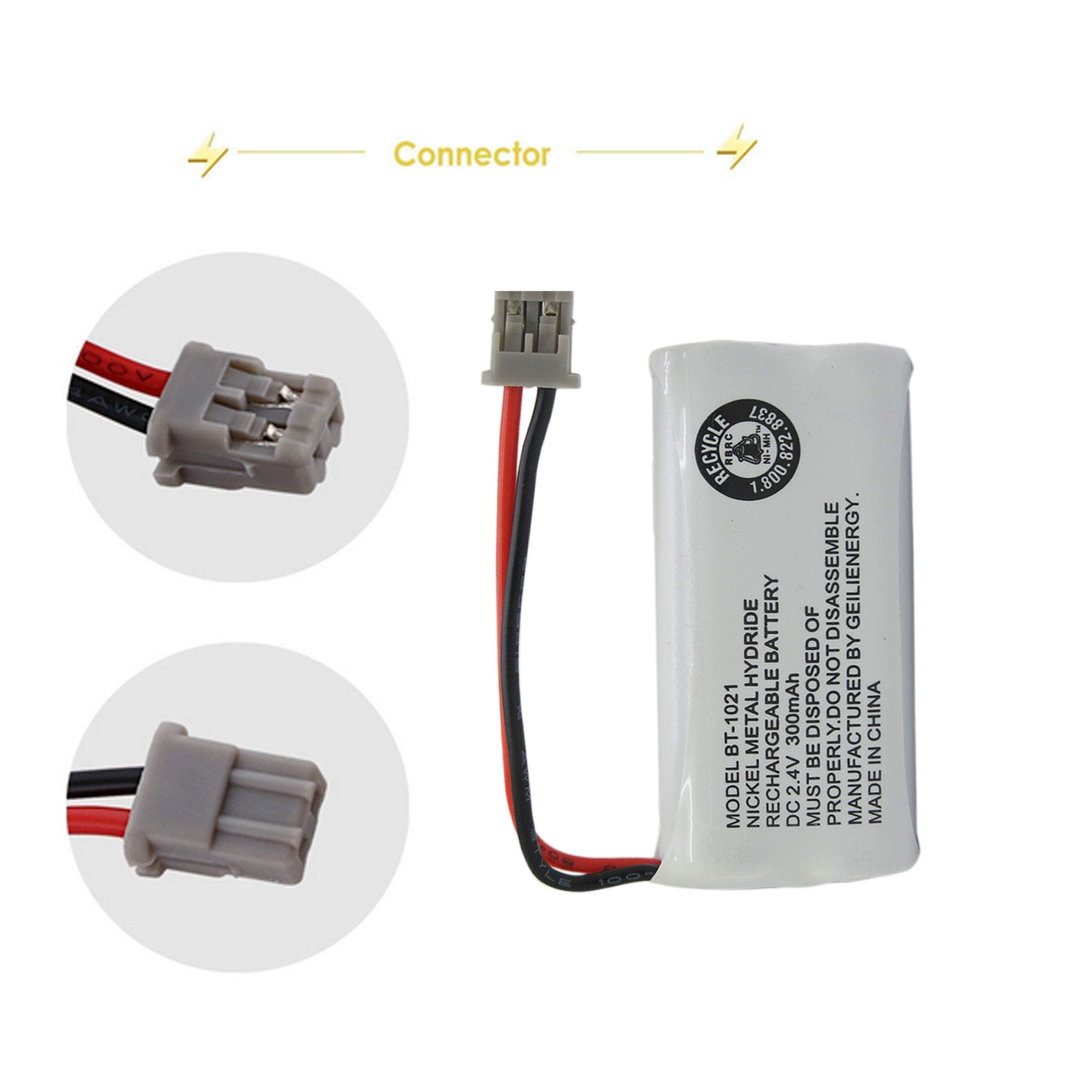 Geilienergy (Pack Of 4 Bt1021 Bbtg0798001 Battery Compatible With Uniden Dect 6.0 Bt1008 Bt 1021 Bt1016 Cordless Phone