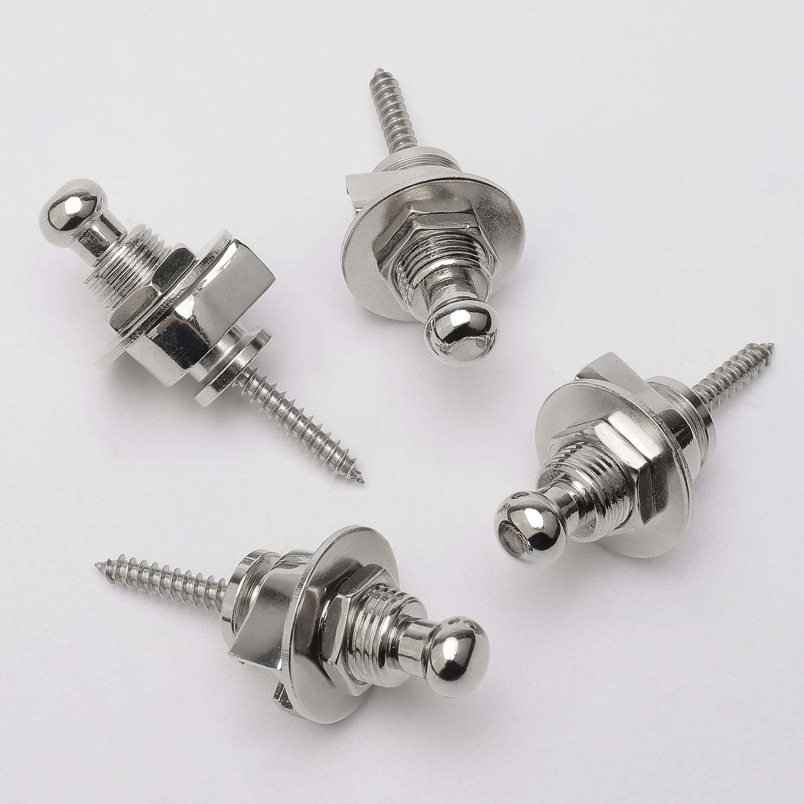 Unxuey Silver Guitar Strap Locks And Buttons Security Quick Release Straplocks Strap Retainer Guitar Replacements (Pack Of 4)